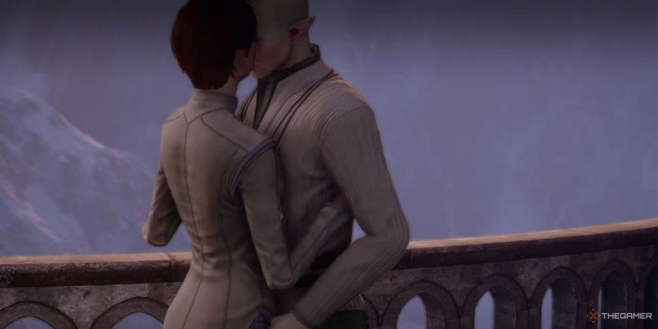 Solas and Inquisitor بوسه در استیضاح عصر اژدها.