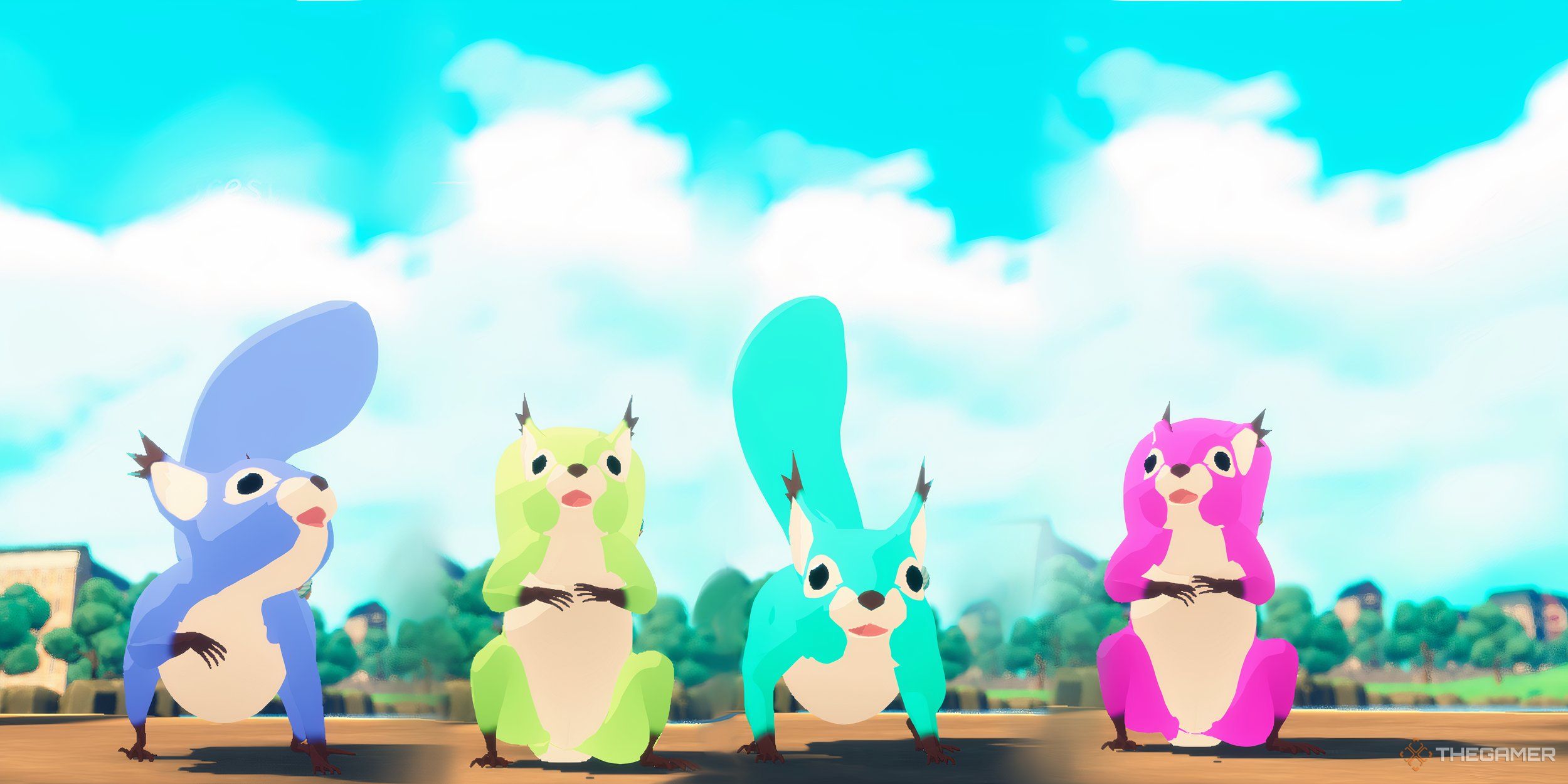 A collage of multi -color squirrels