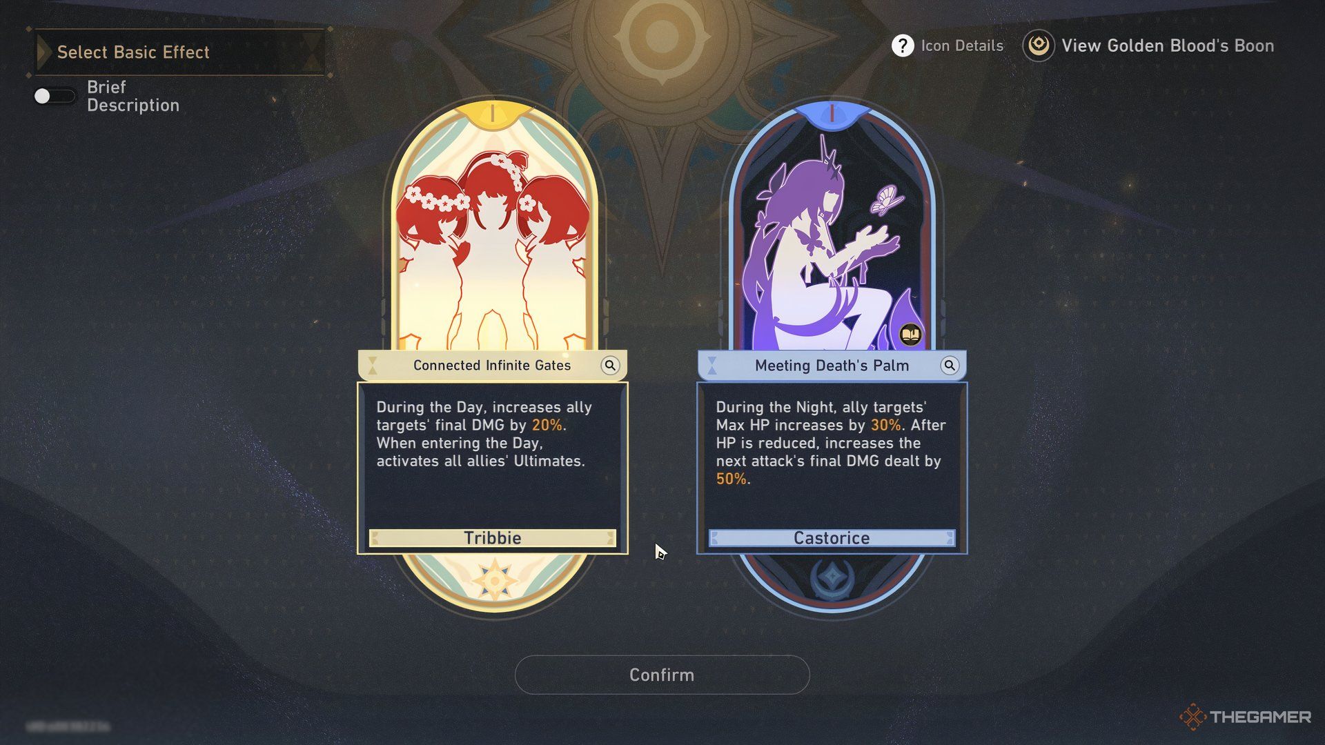 Receiving Golden Blood's Boons in Honkai: Star Rail.