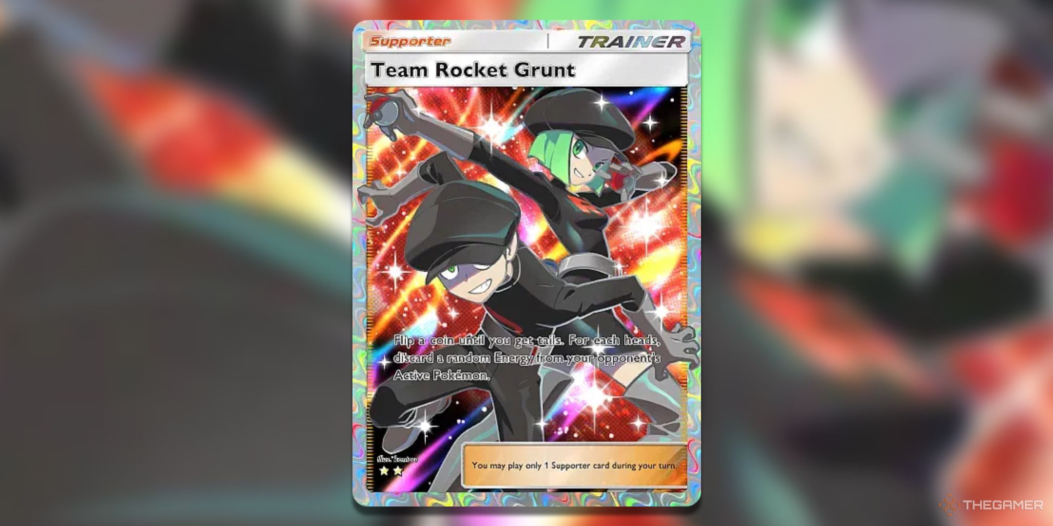 Super Rare Team Rocket Grant Pokémon TCG Pocket Shining Revolutionary Card Art.