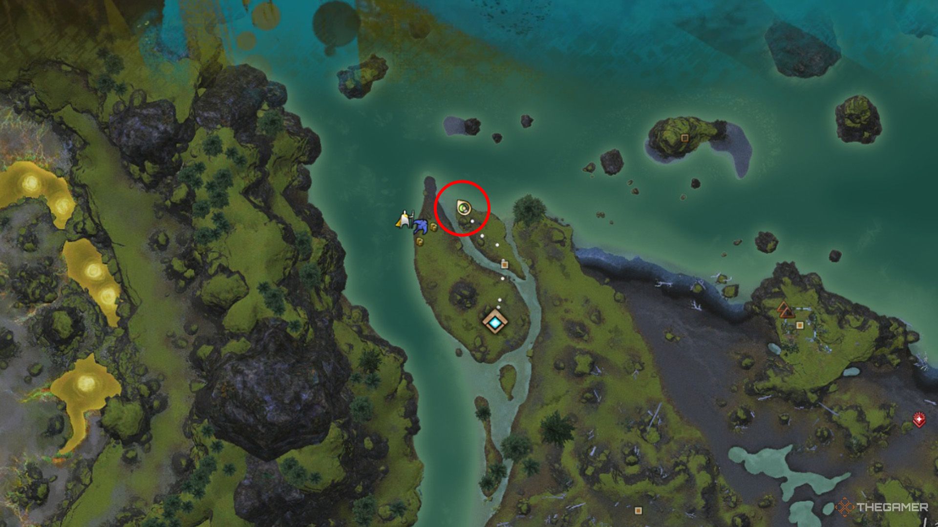 Place of the first scattered journal on the map in Guild War 2.