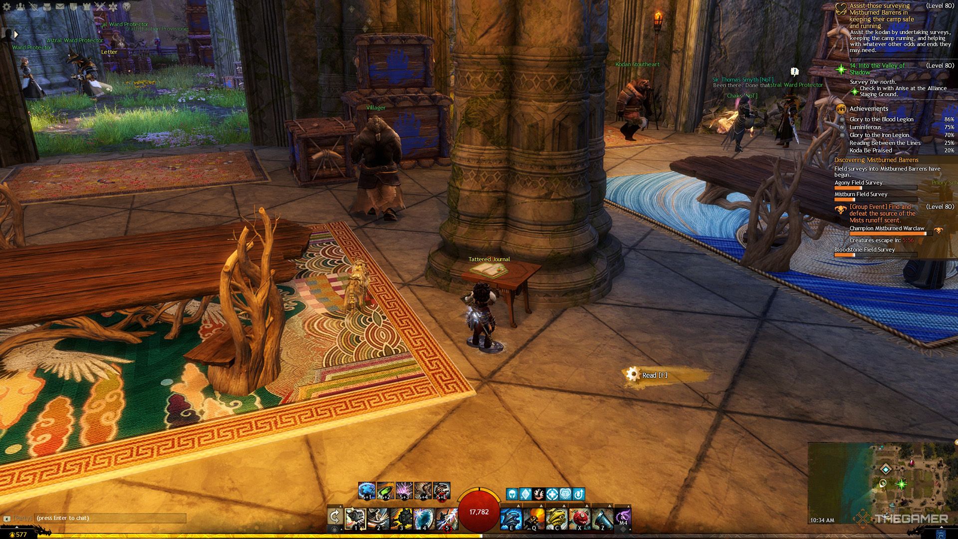 Views around the other scattered journal on the map in Guild War 2.