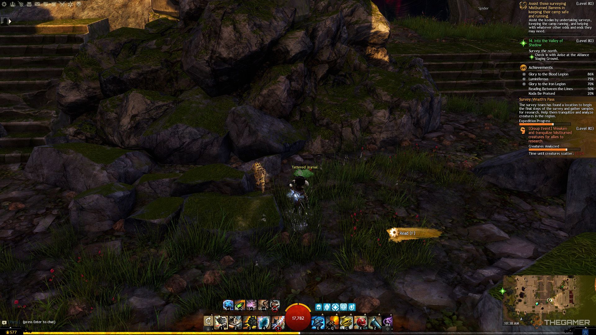 Views around the third scattered journal on the map in Guild War 2.