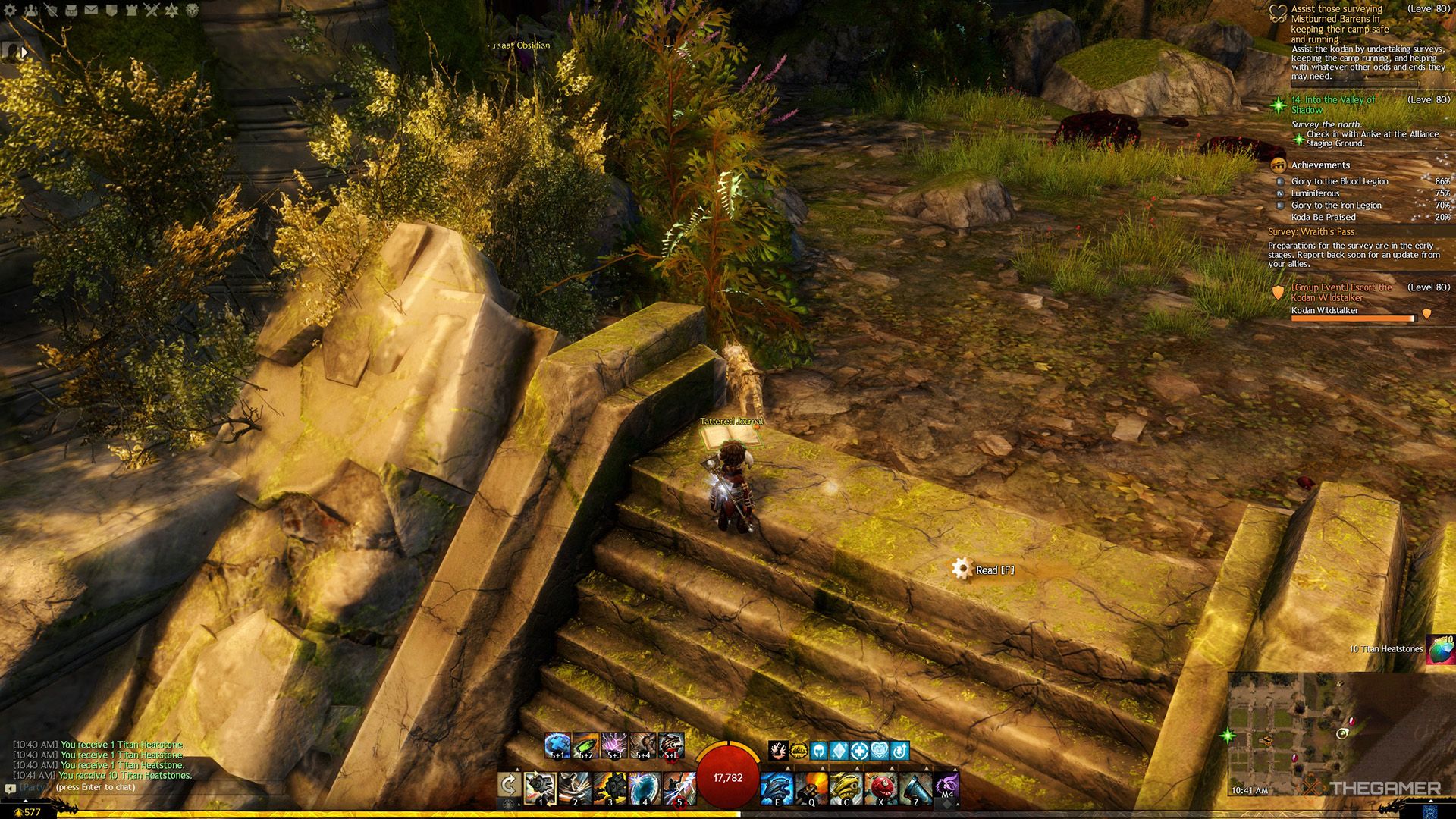 Views around the fourth scattered journal on the map in Guild War 2.