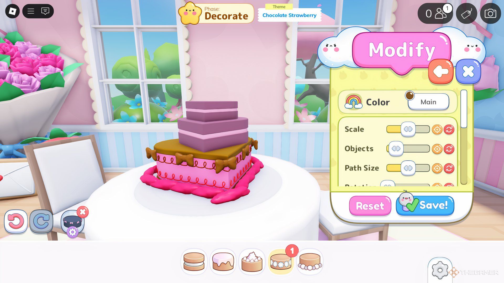 The base of a cake is formed in Roblox Cake Off.