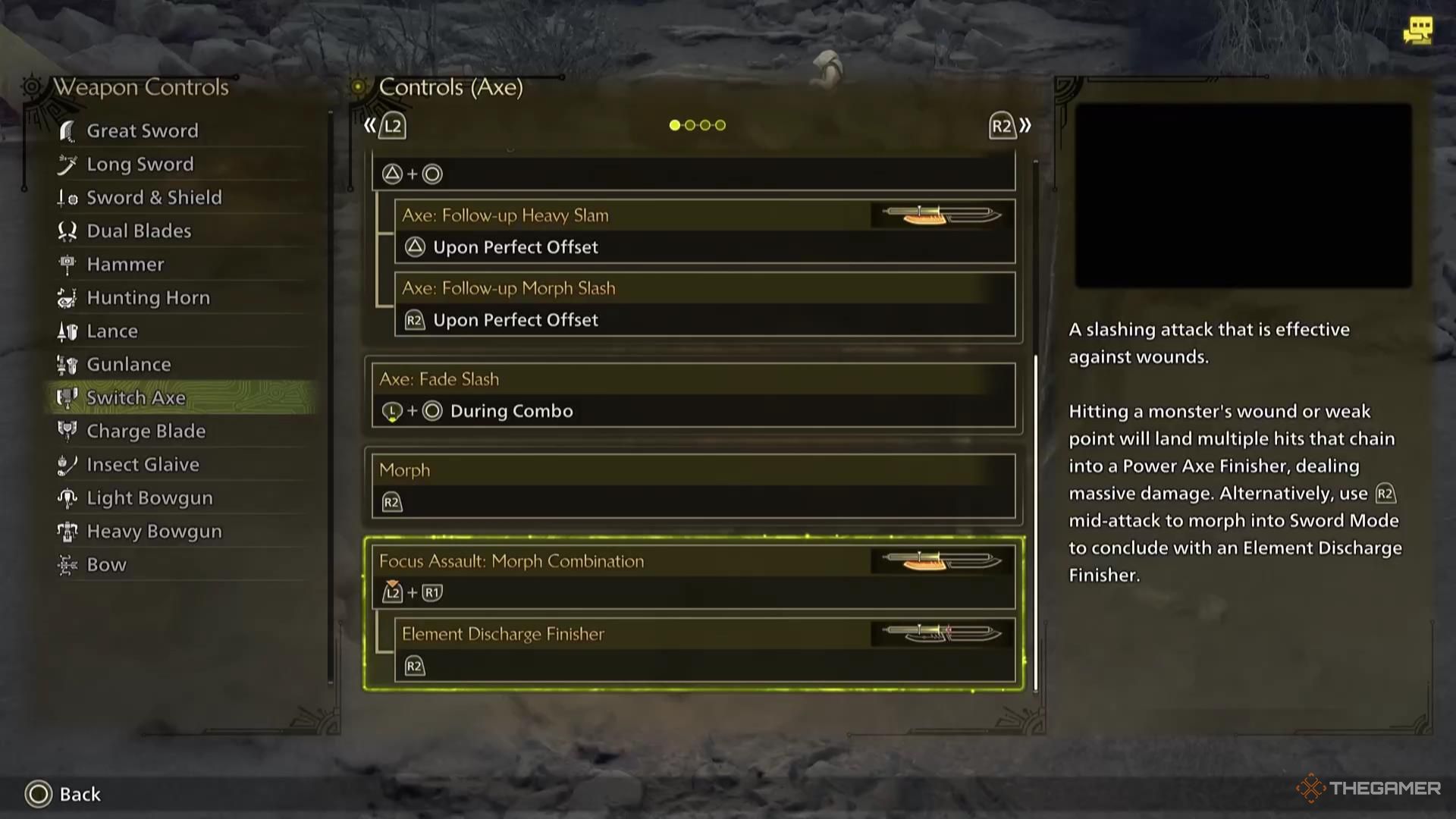 The Focus Assault description in Monster Hunter Wilds.