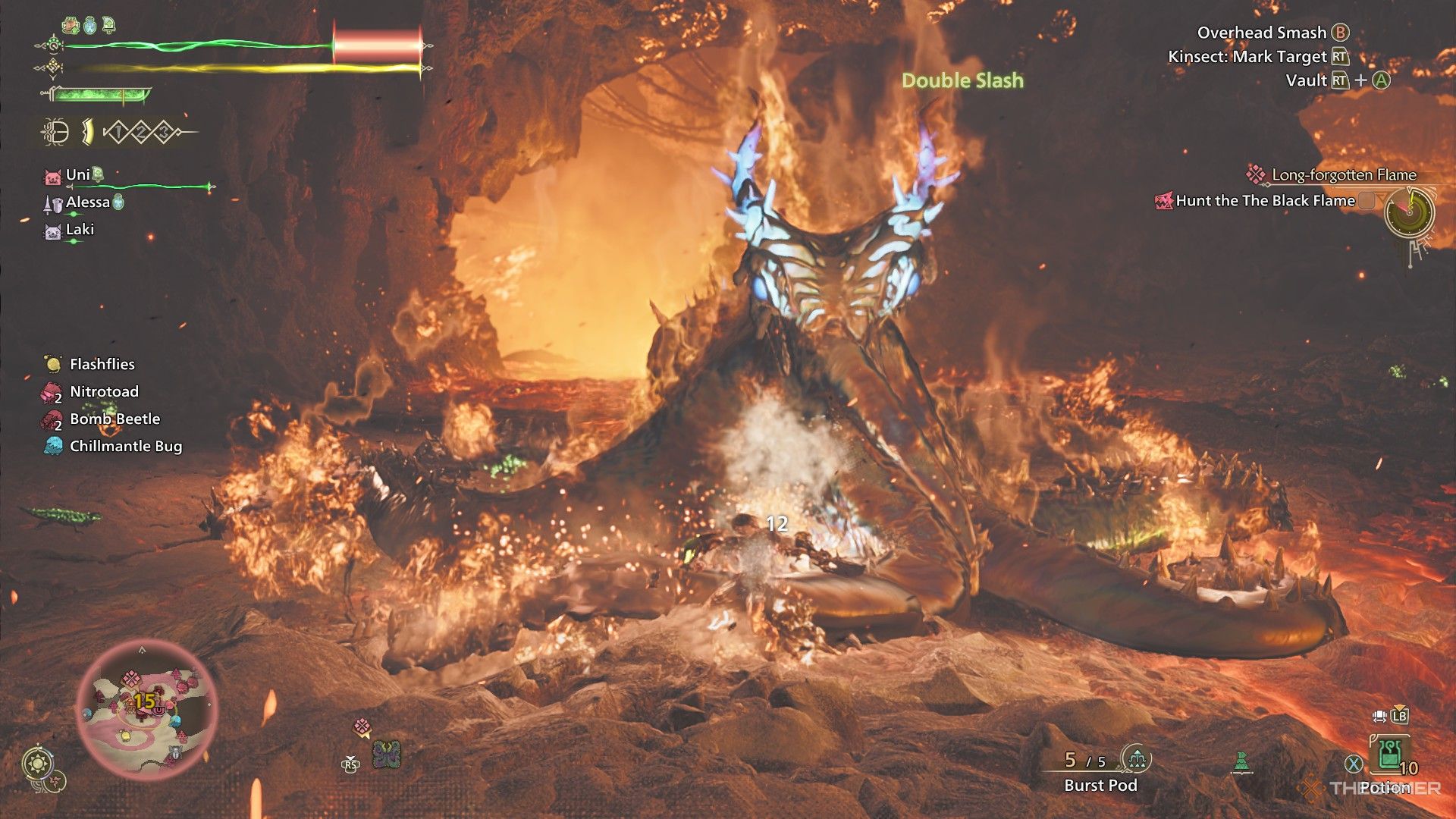 The Hunter fights the Black Flame in Monster Hunter Wilds.