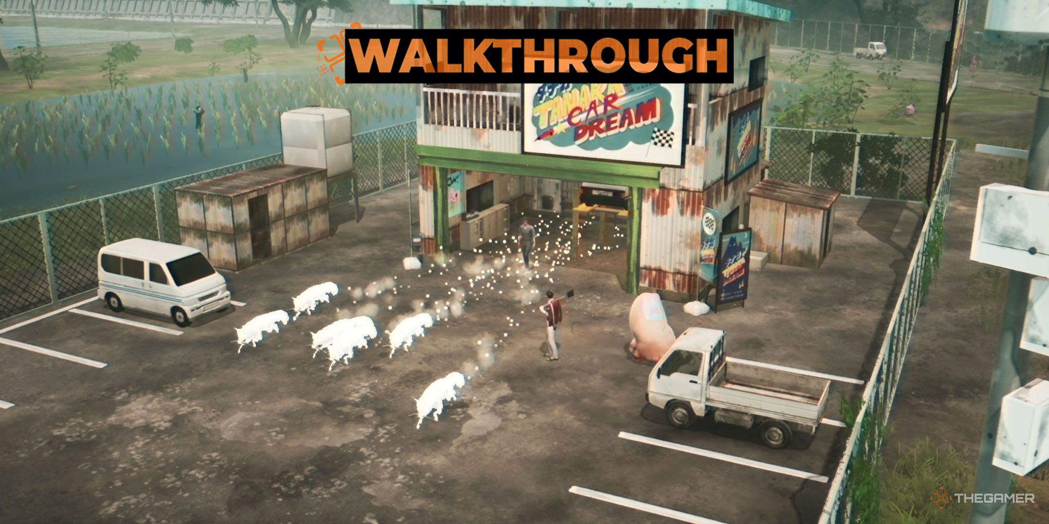 The spirit foxes running away from José&rsquo;s workshop in Promise Mascot Agency.