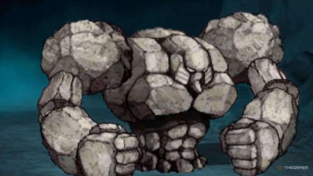 The Stone Golem as it appears in Suikoden 2 HD Remaster.