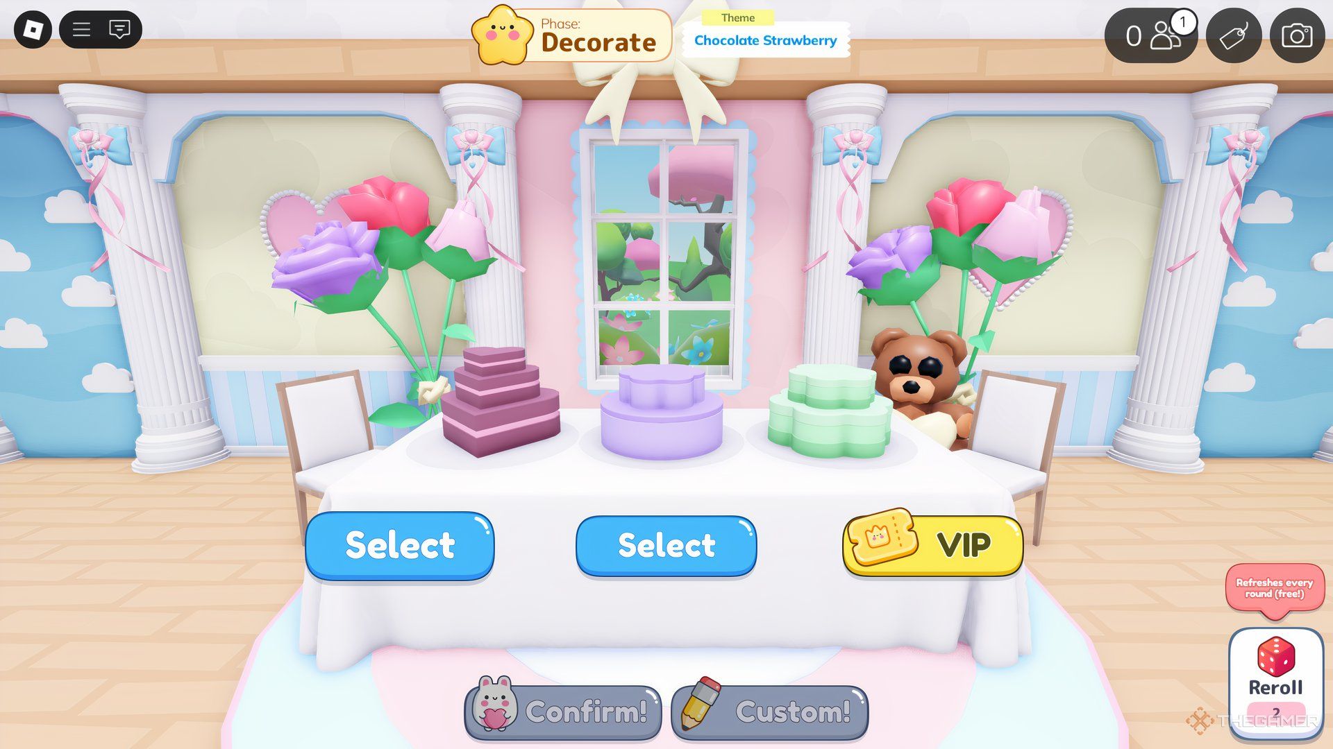 The tier selection screen is shown in Roblox Cake Off