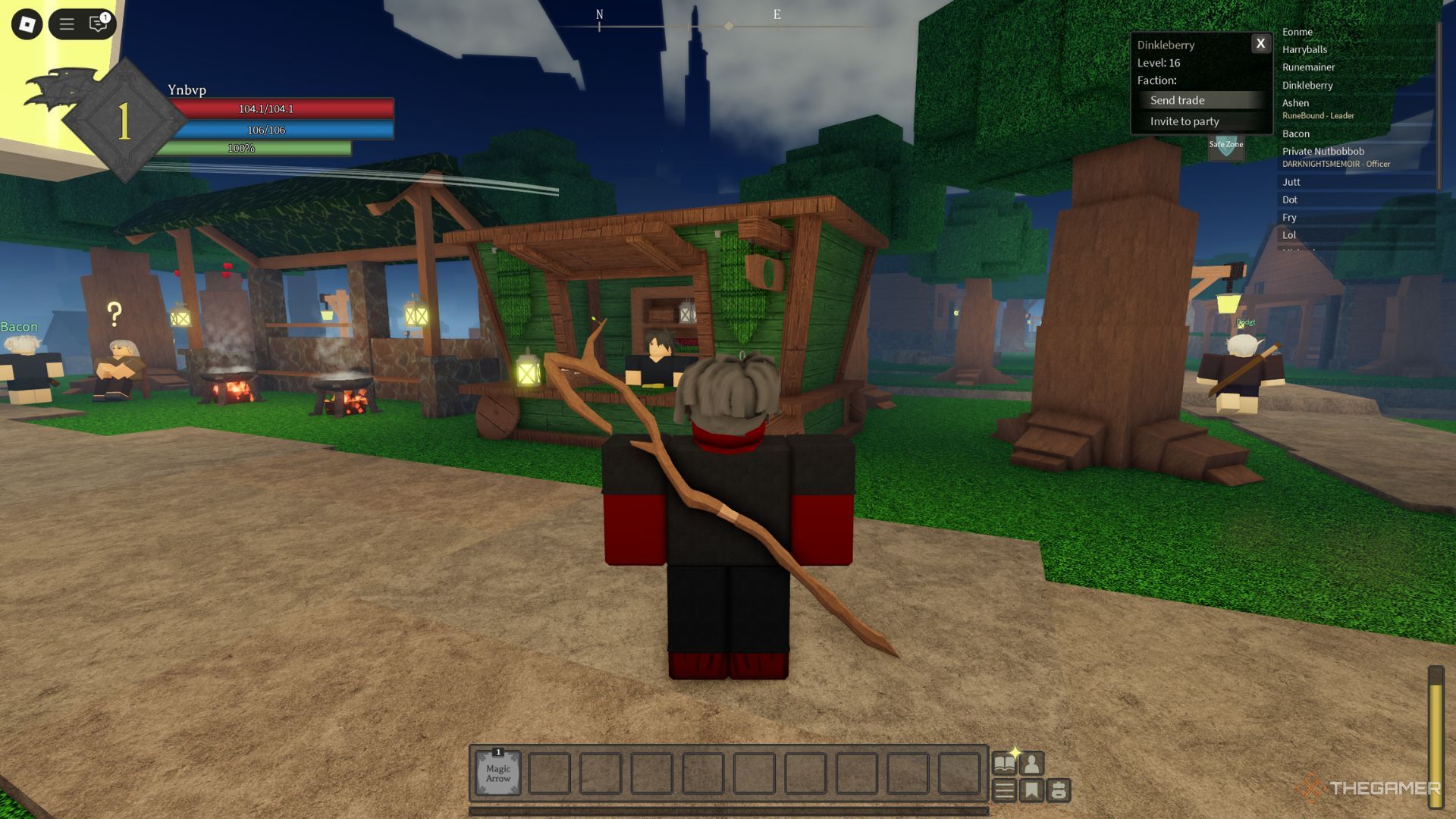 The player's role sends a trade application to the other player on the server at Ron Sero.