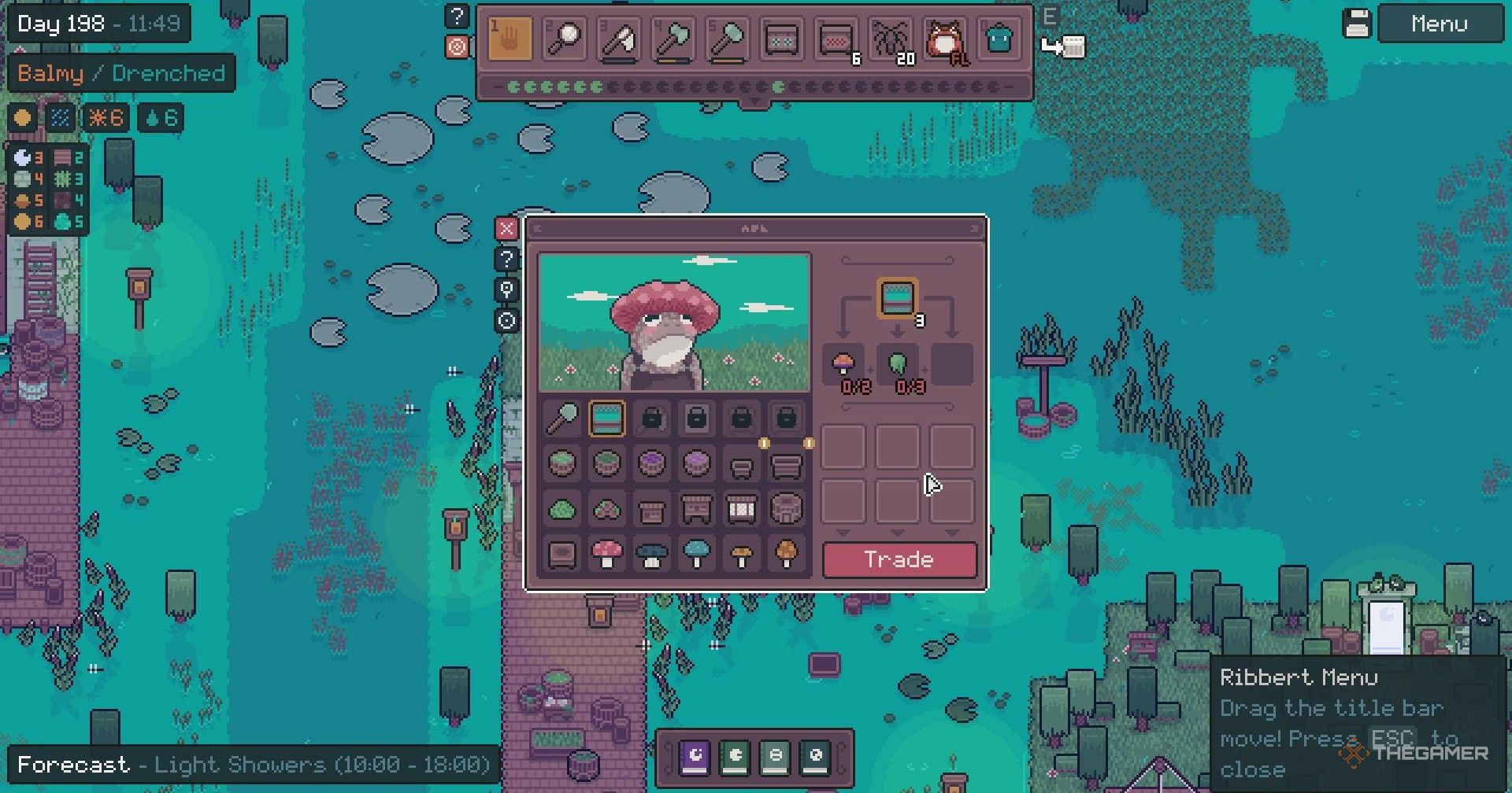 Trading Ribbert for a Filter in Mudborne.