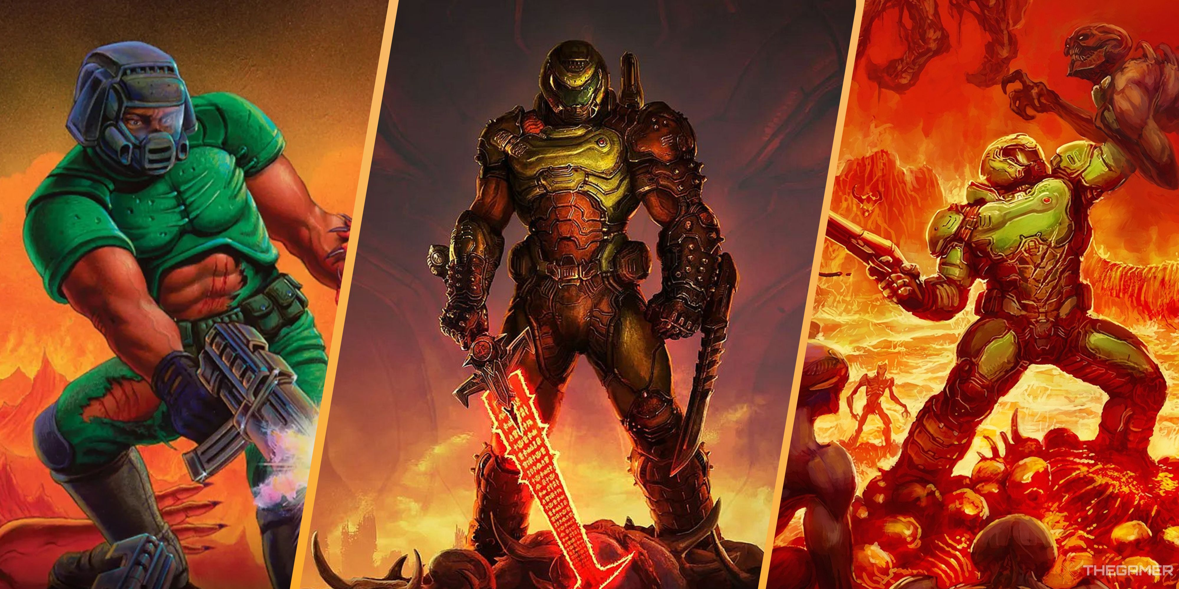 doom slayer in doom, doom eternal, and doom (2016).