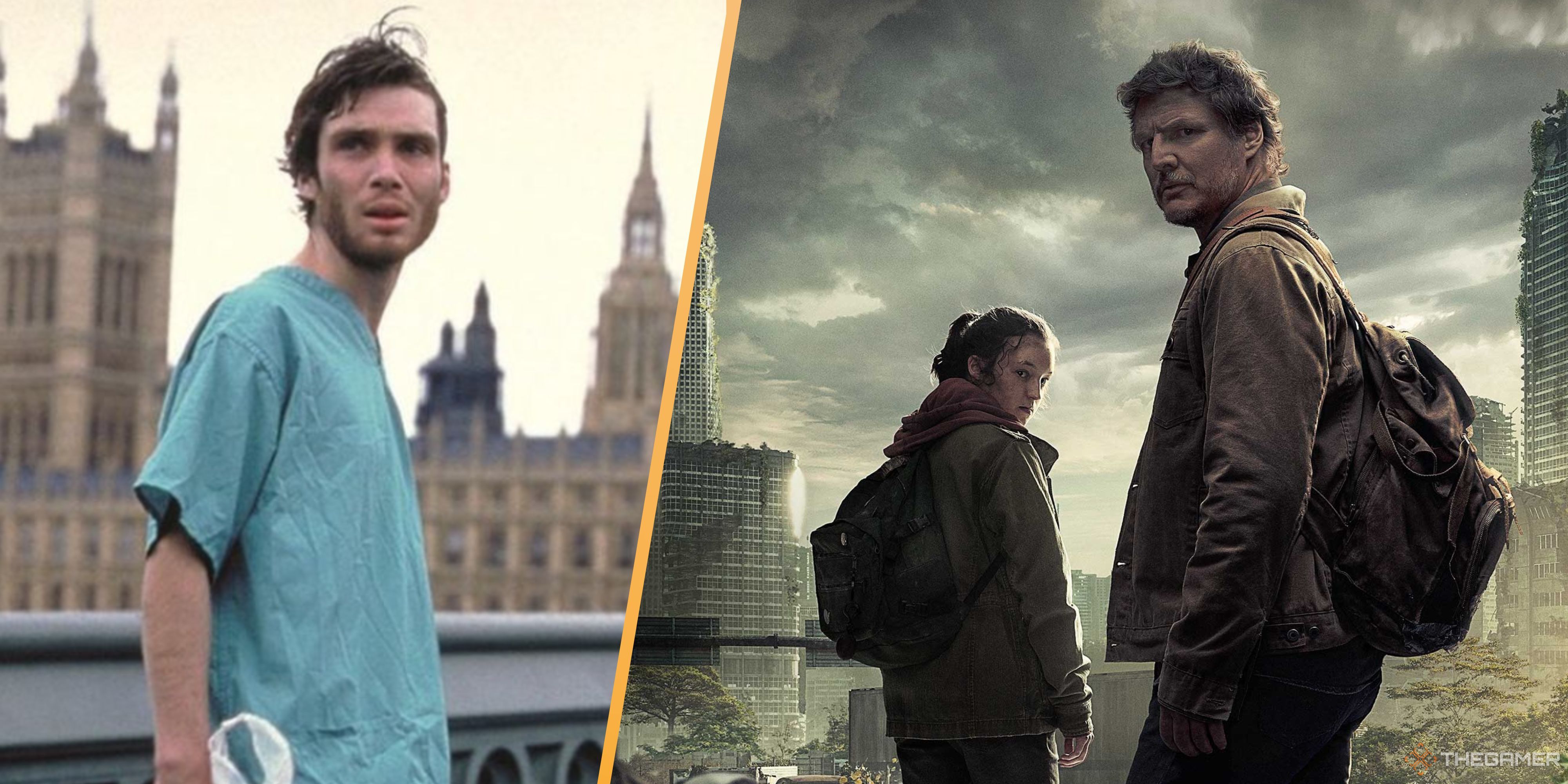 cillian murphy in 28 days later, and joel and ellie in the last of us.