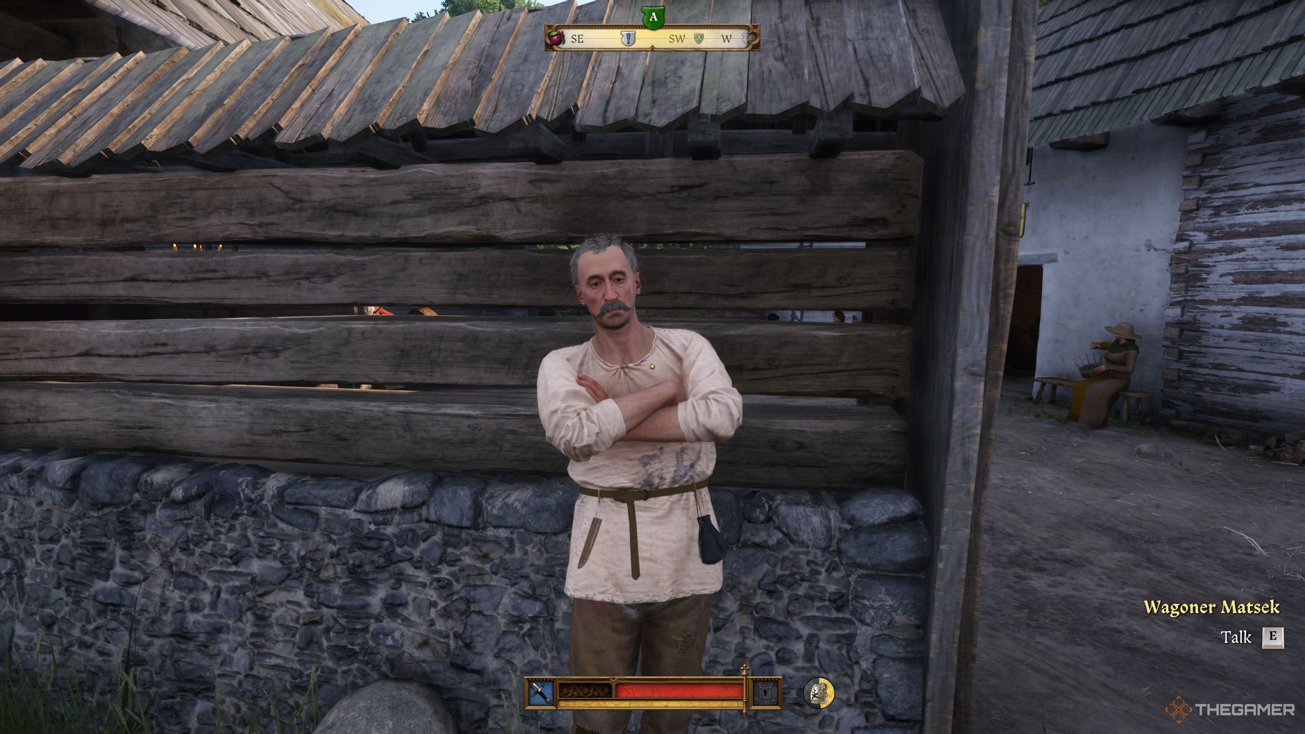 Henry standing in front of Wagoner Matsek in Kingdom Come: Deliverance 2.