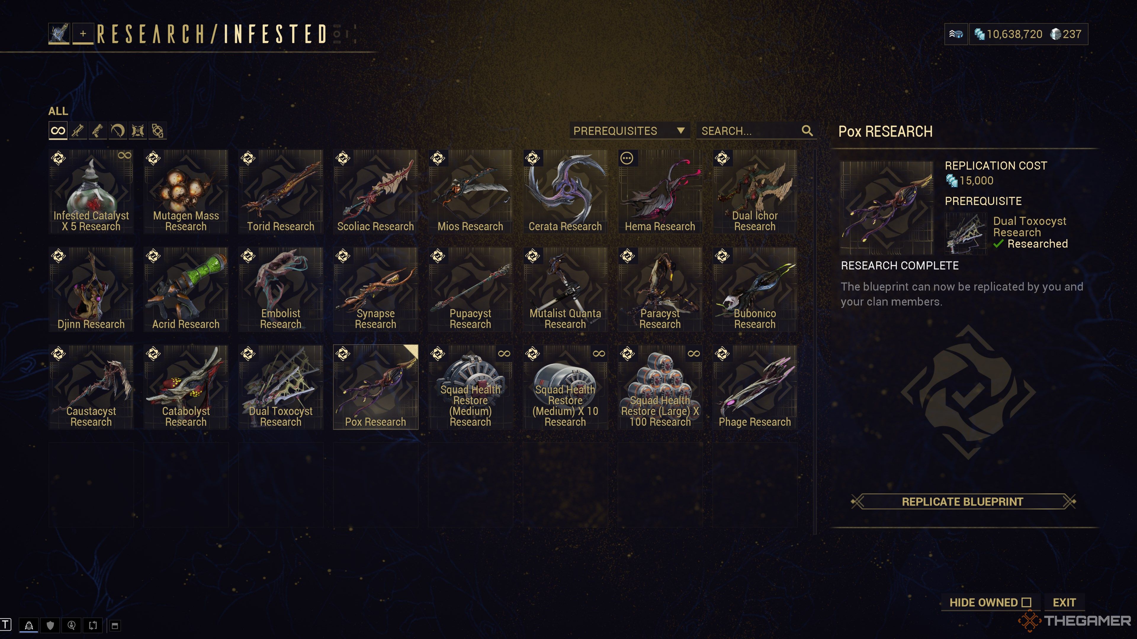 Warframe bio -lab pox