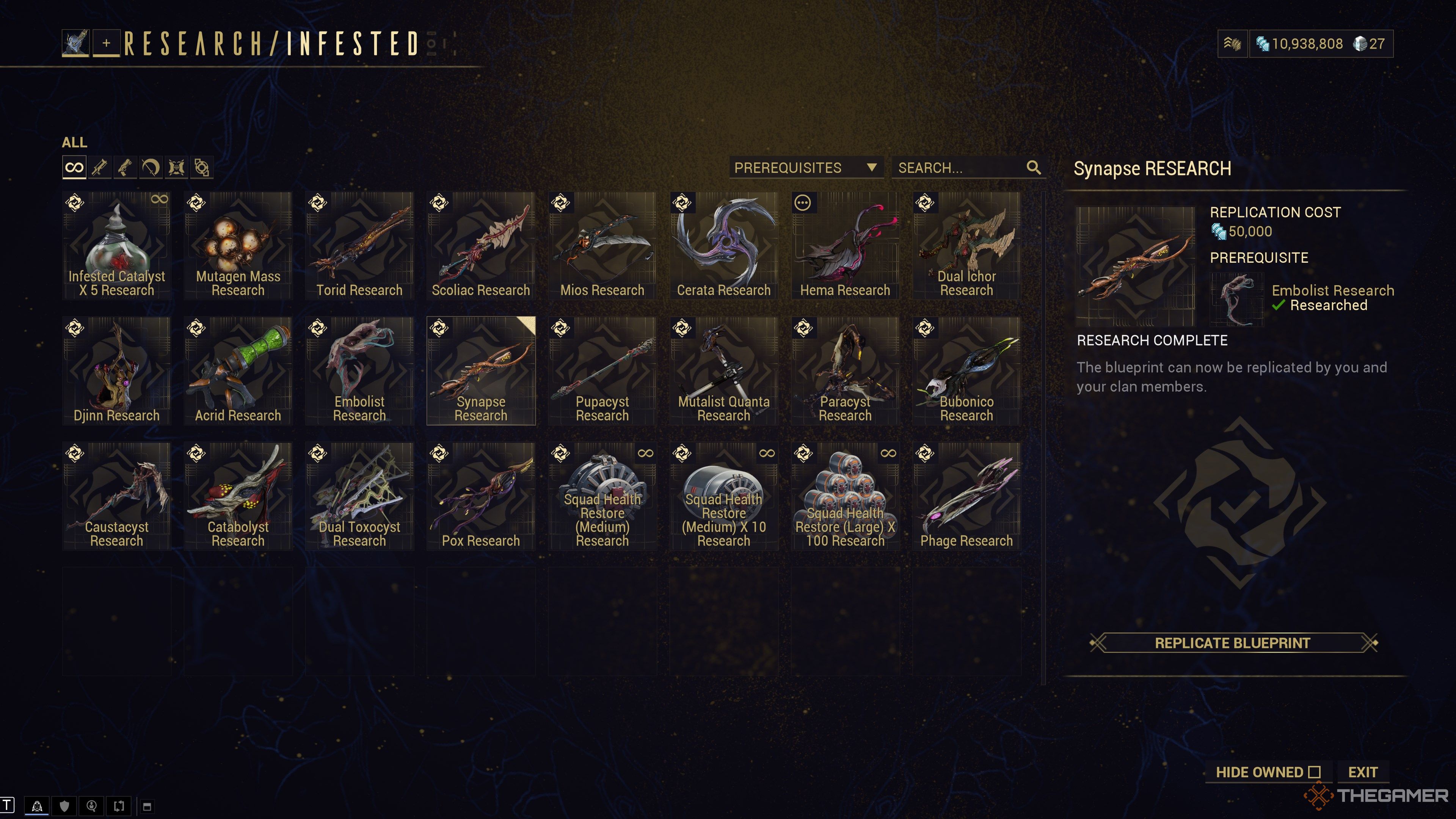 Warframe bio -lab synapse
