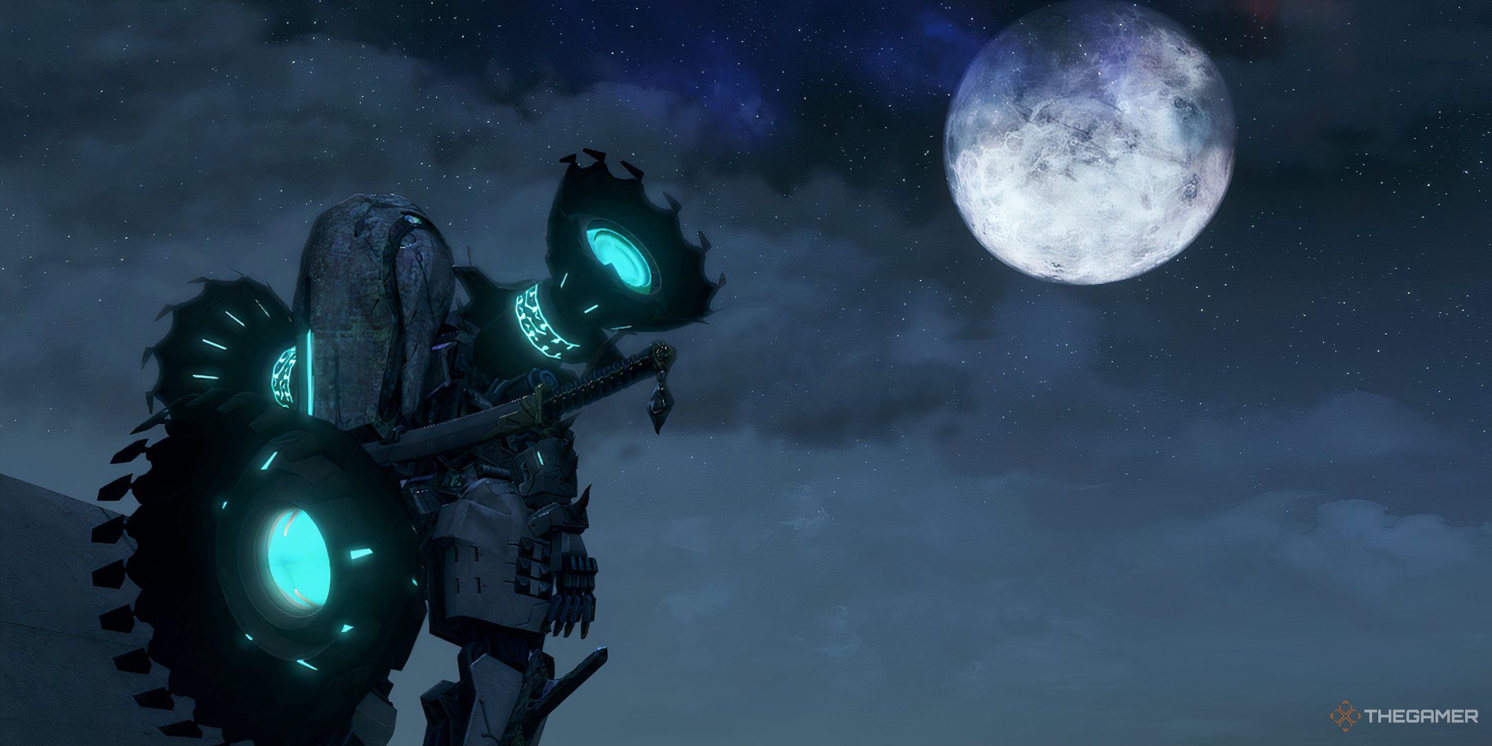 A screenshot of Harvilleg Scale, looking at the moon in Zenoblade Chronicles X: Exactly edition.