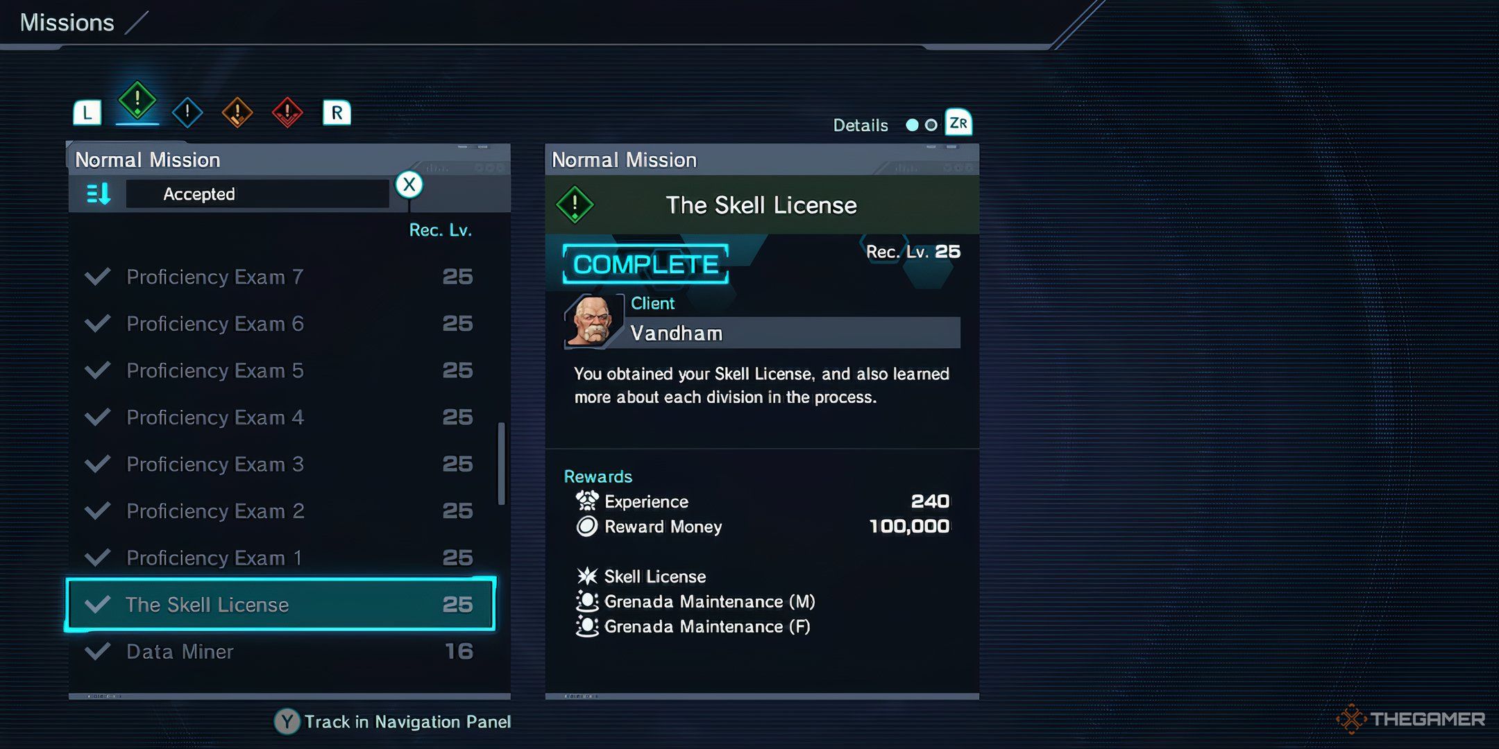 A screenshot of the mission screen "Scale License" Zenublaud Chronicles X Quest: Final Edition.