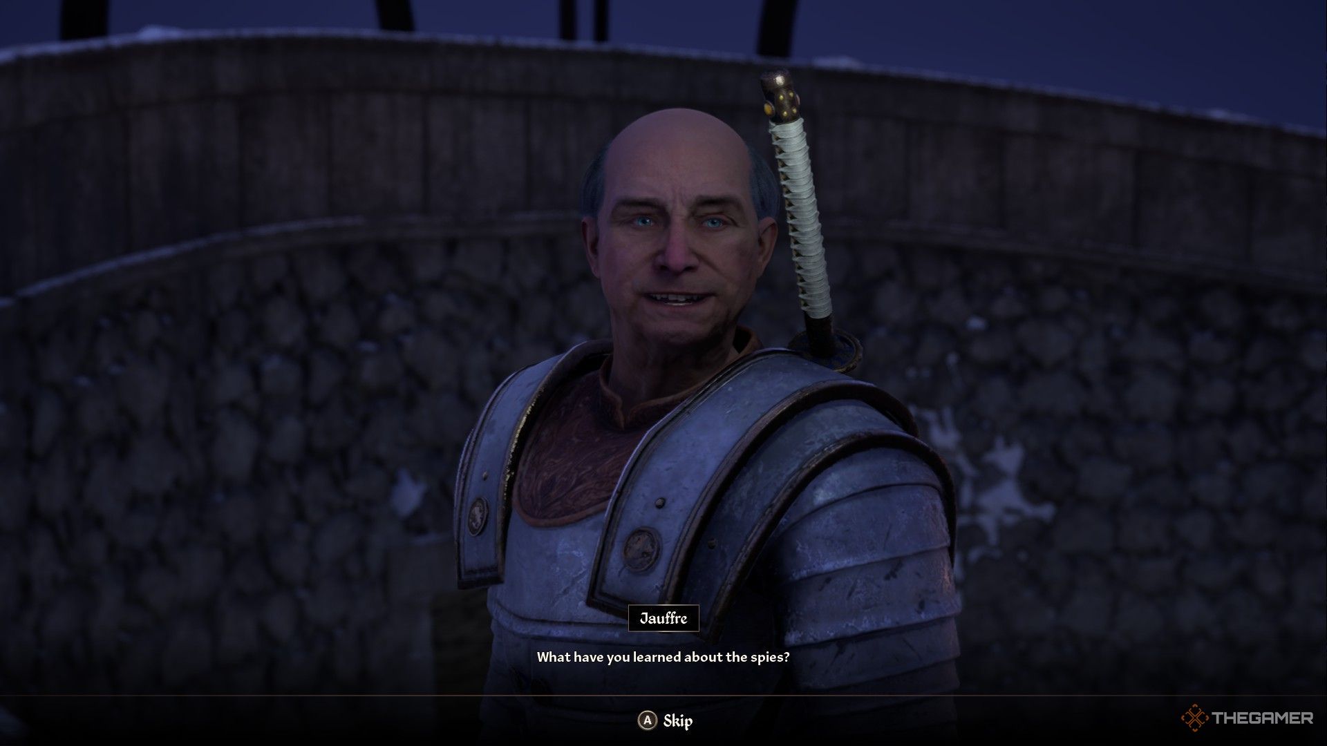 Jauffre در مورد جاسوسان موجود در Oblivion Remastered سؤال می کند.