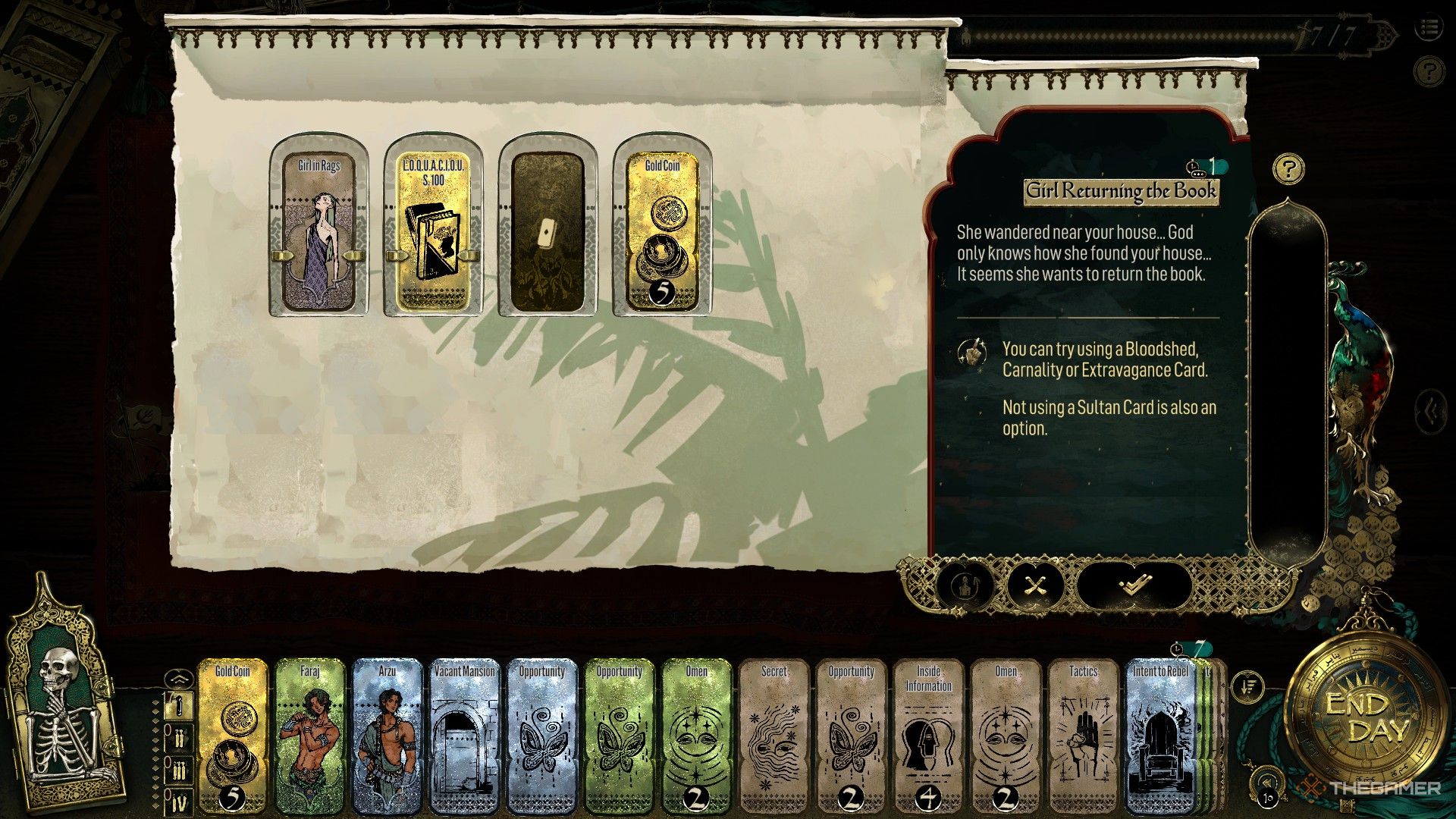 The player in Sultan&rsquo;s Game adopts a literate orphan.