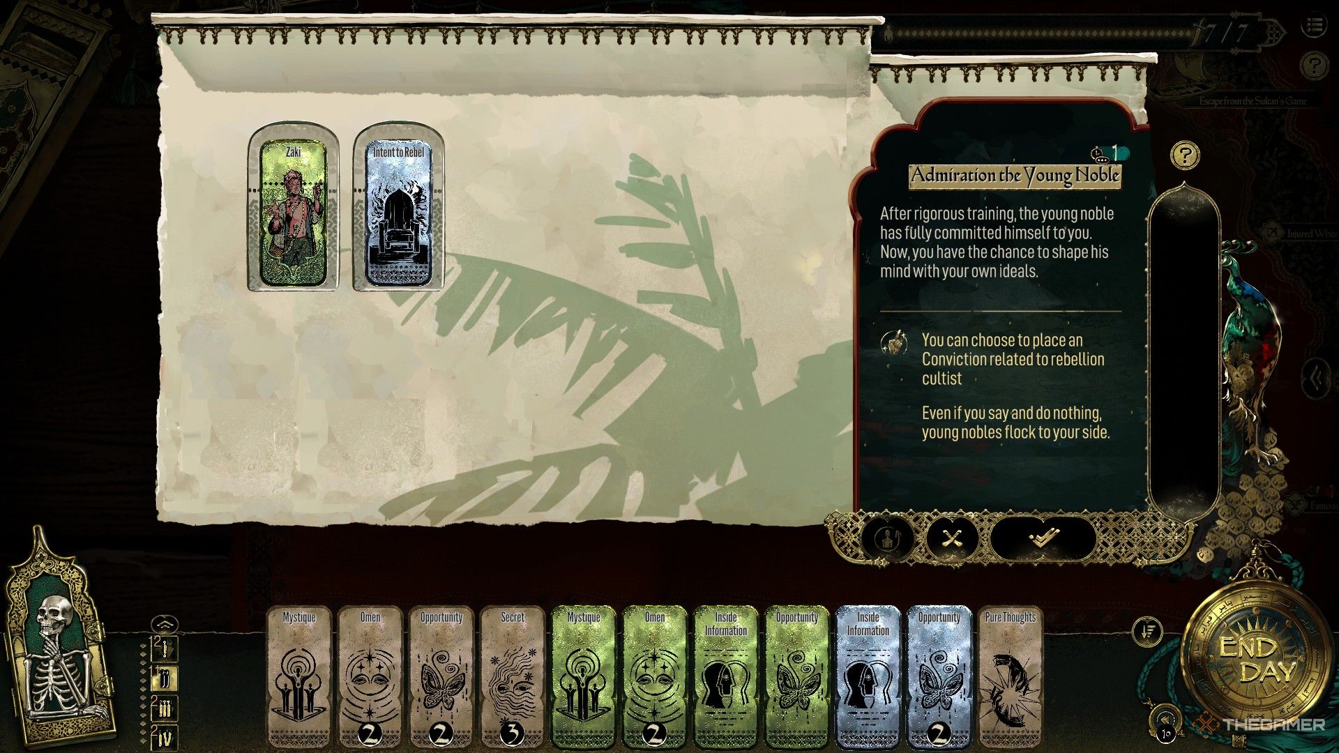 The player in Sultan&rsquo;s Game spreads dissident beliefs to others.
