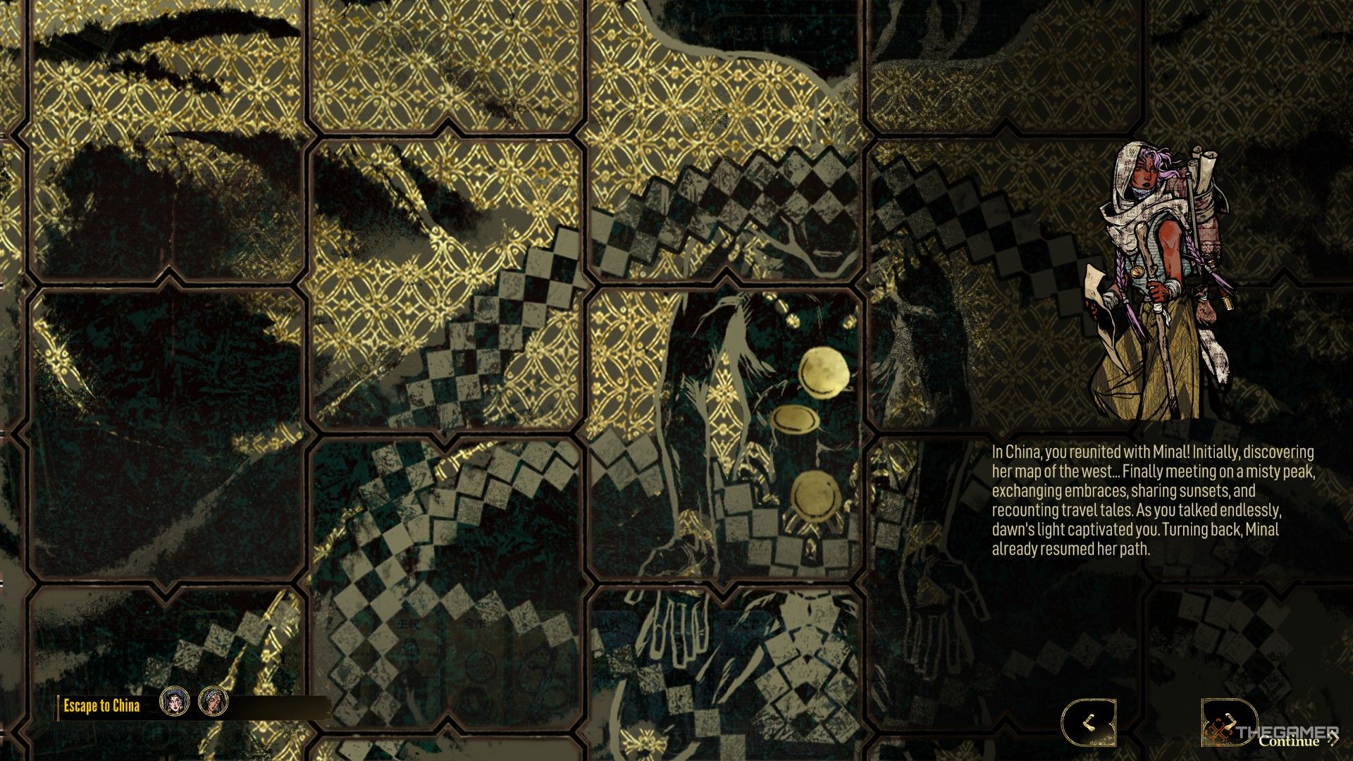 The player reunites with the explorer Minal as part of the Distant Paradise ending.