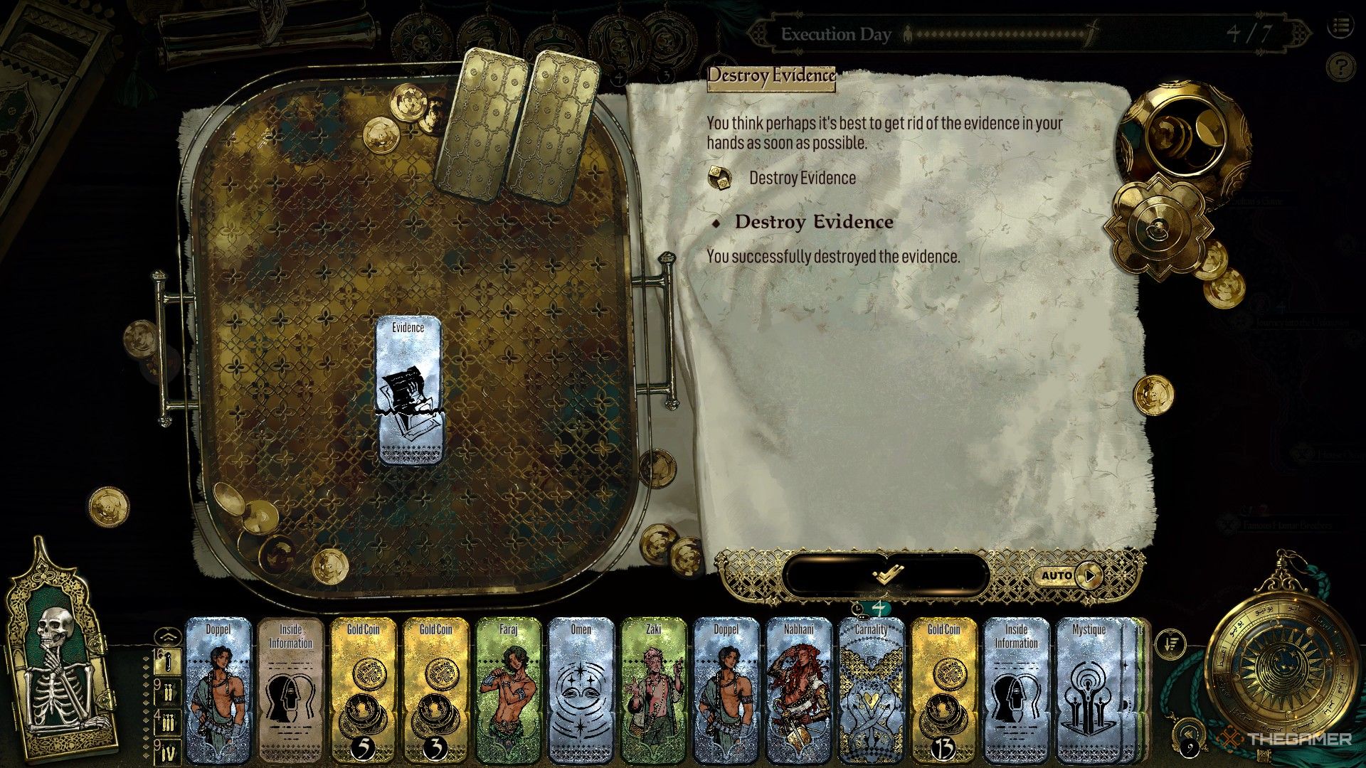 The player destroys evidence of wrongdoing in Sultan&rsquo;s Game