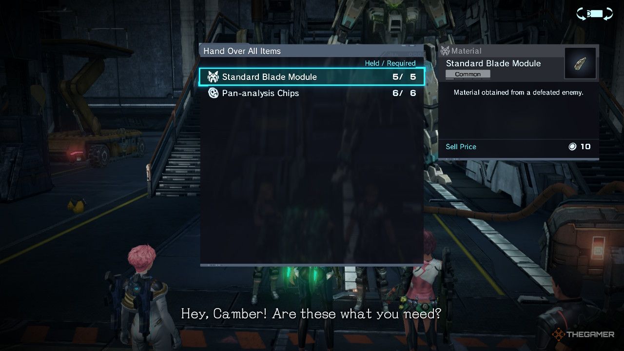 Zenoblade Curuncts Returning Camber's repair material in the X -final edition.