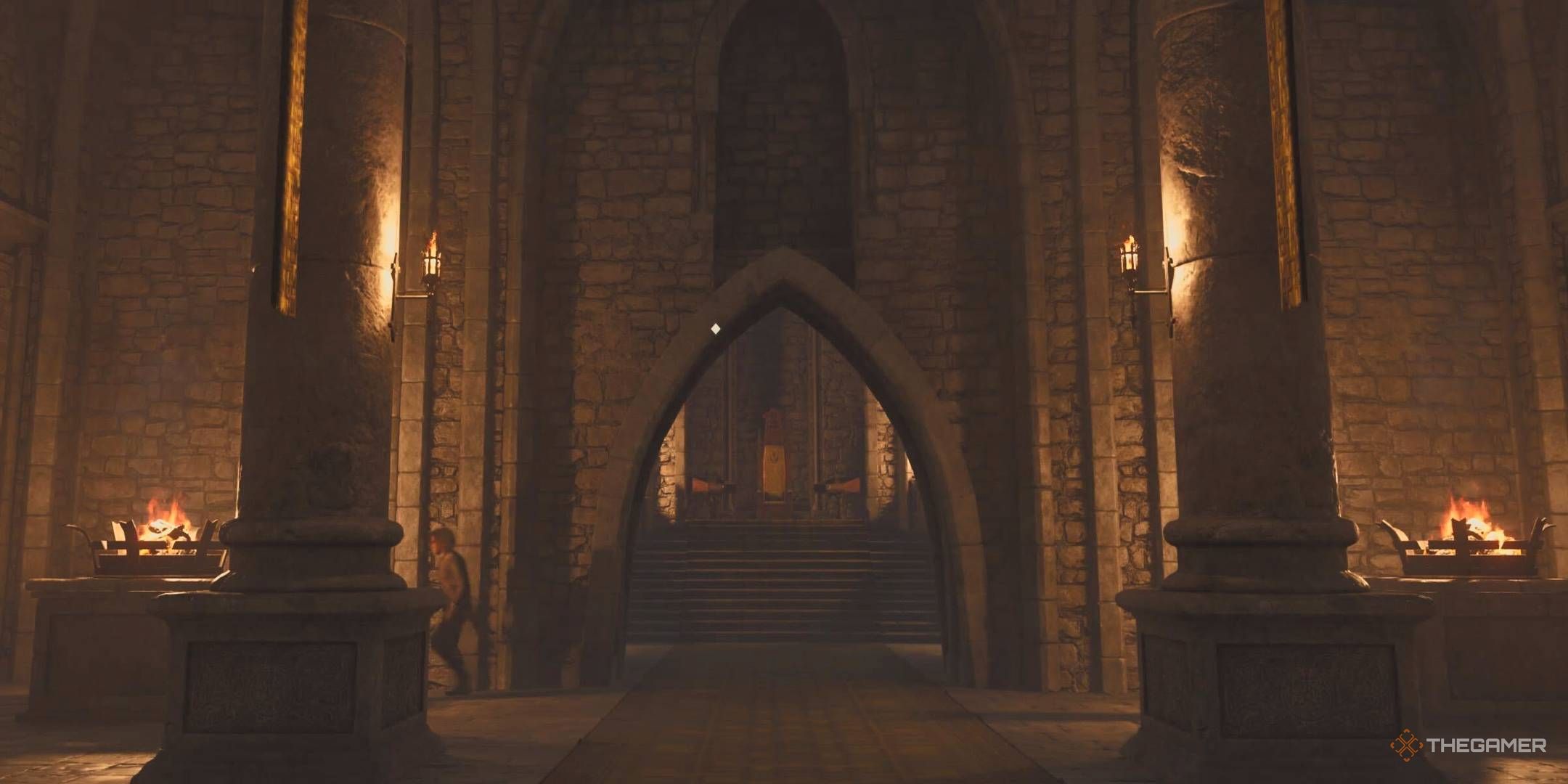 A chapel entryway in Oblivion Remastered.