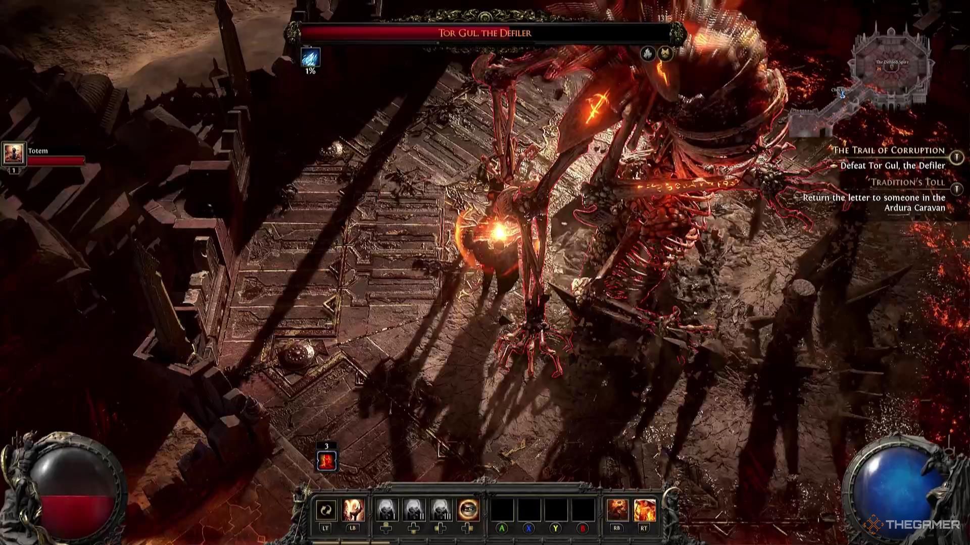 Defler on the way to exile 2, a character fighting a character.