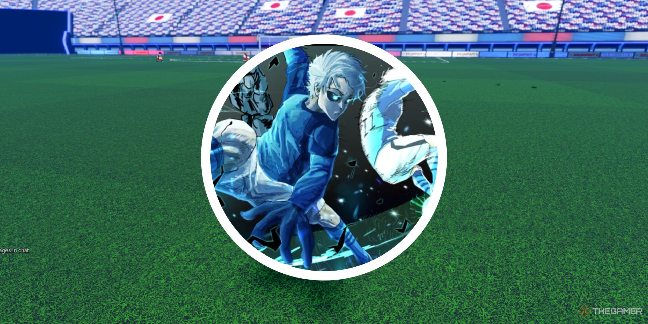 A field from Azure Latch on Roblox with a circle PNG of promotional art.