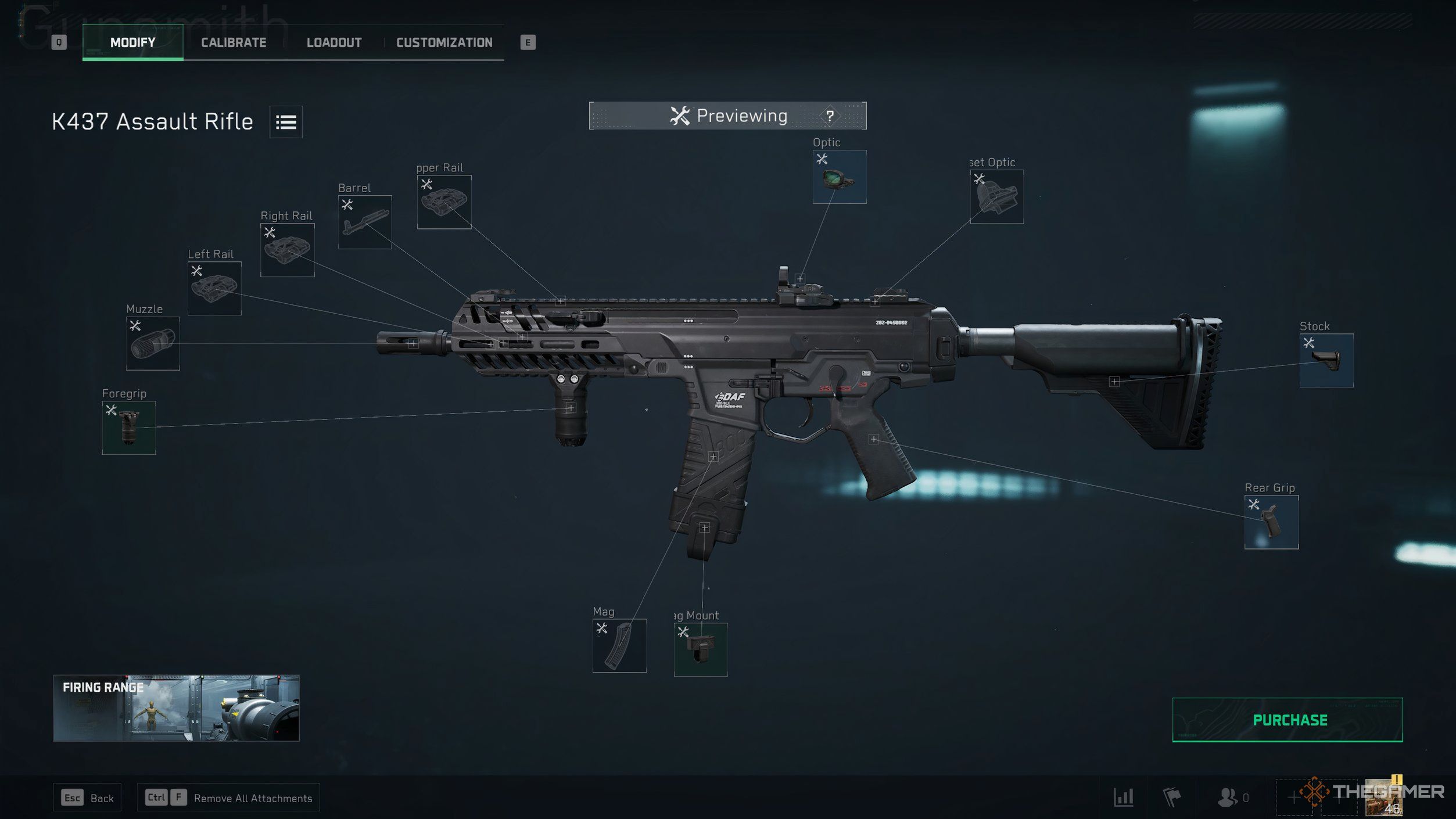 A K437 Assault Rifle with a few cheap attachments in Delta Force.