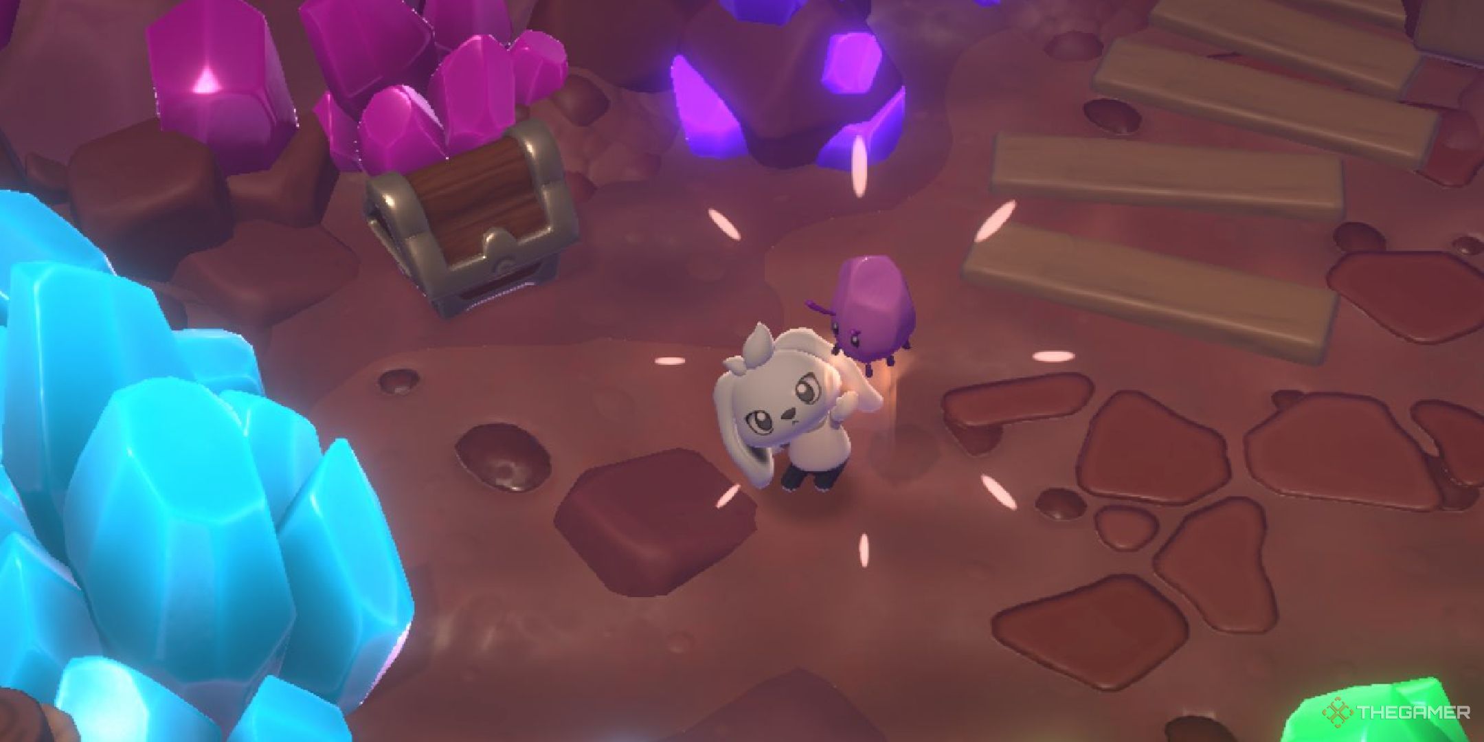 A player holding up a Twinklebug in Hello Kitty island Adventure.