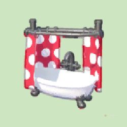 A tub with curtains PNG from Hello Kitty Island Adventure.