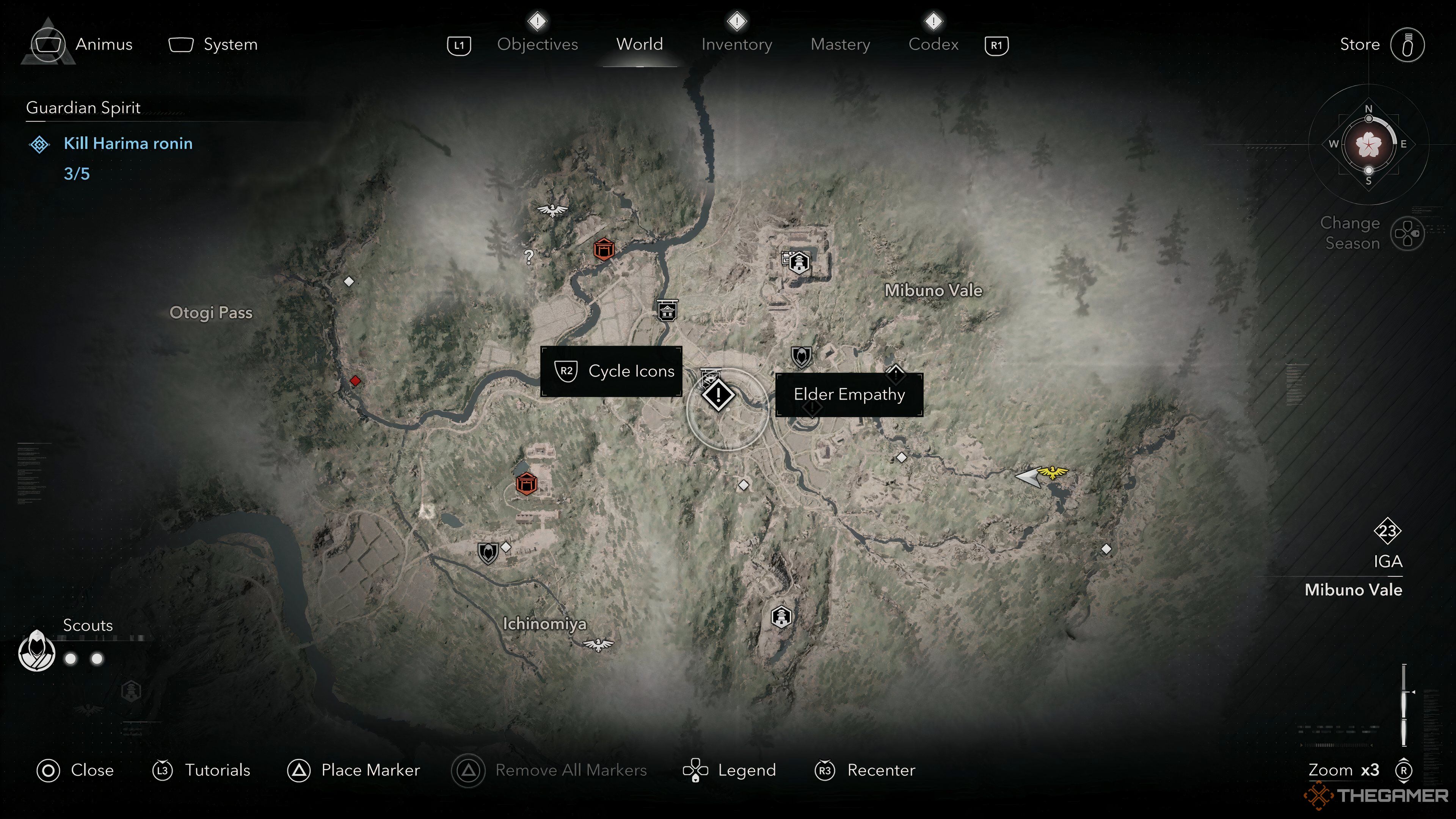 The map screenshot that shows the site of the struggle towards the elderly sympathy in the shadow of Hassan.