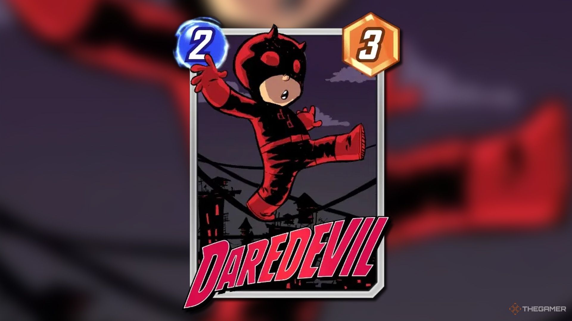 Baby variant of Daredevil from Marvel Snap.
