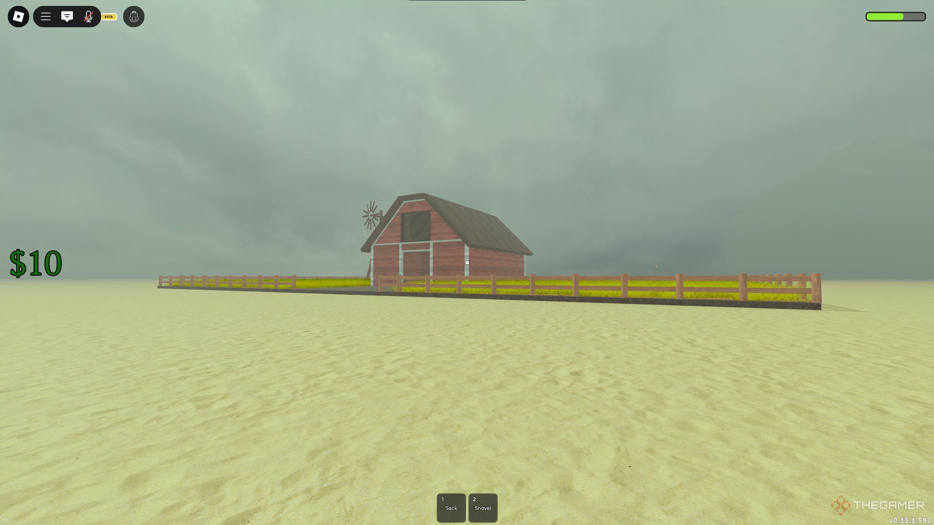 The barn in the dead rail desert of Roblox.