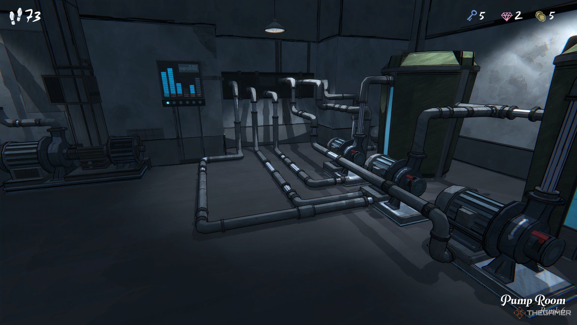 Pump room in Blue Prince.