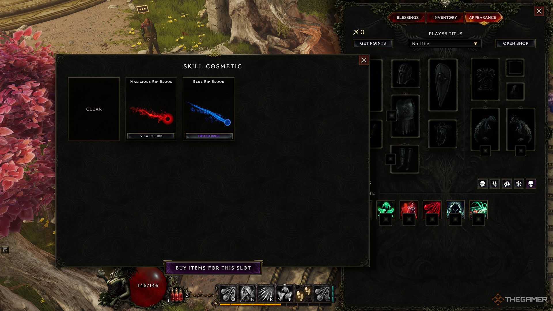 Blue Rip Blood Skills Cosmetics in the Last Era Cosmetics Menu.