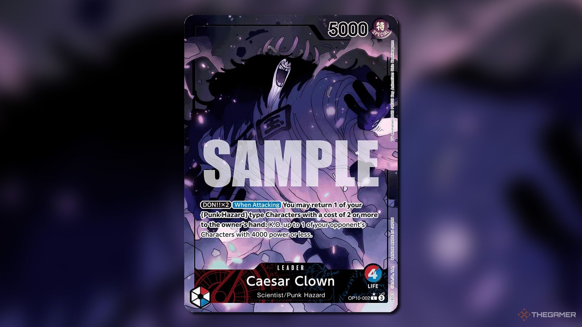 Caesar Clown Leader Card från Royal Blood Set i One Piece Card Game.