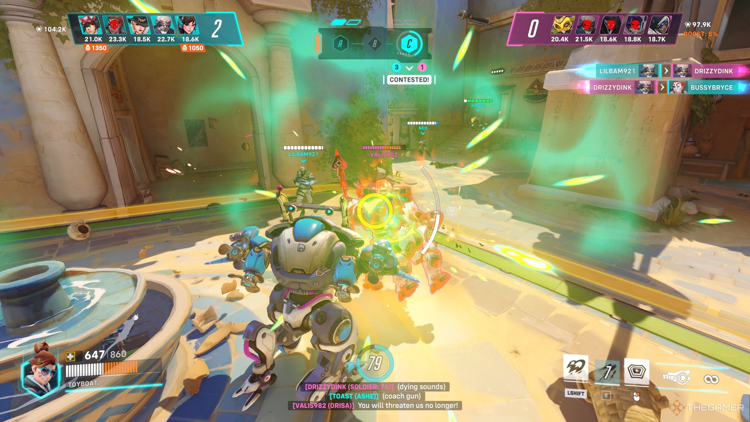 D.Va winning a game with rockets of Ow2.
