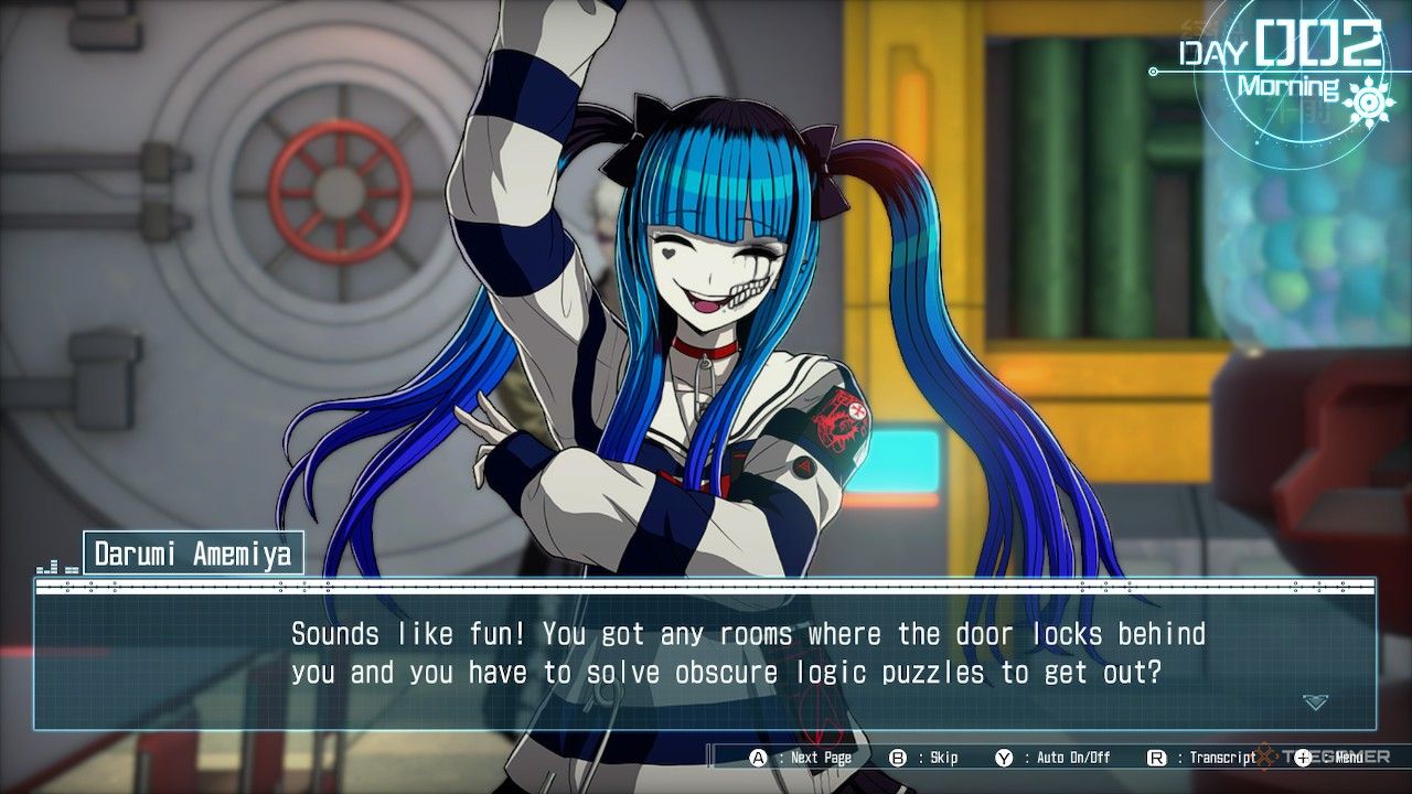 Darumi hundred line is pointing to the puzzles of the escape room in the last defensive academy.