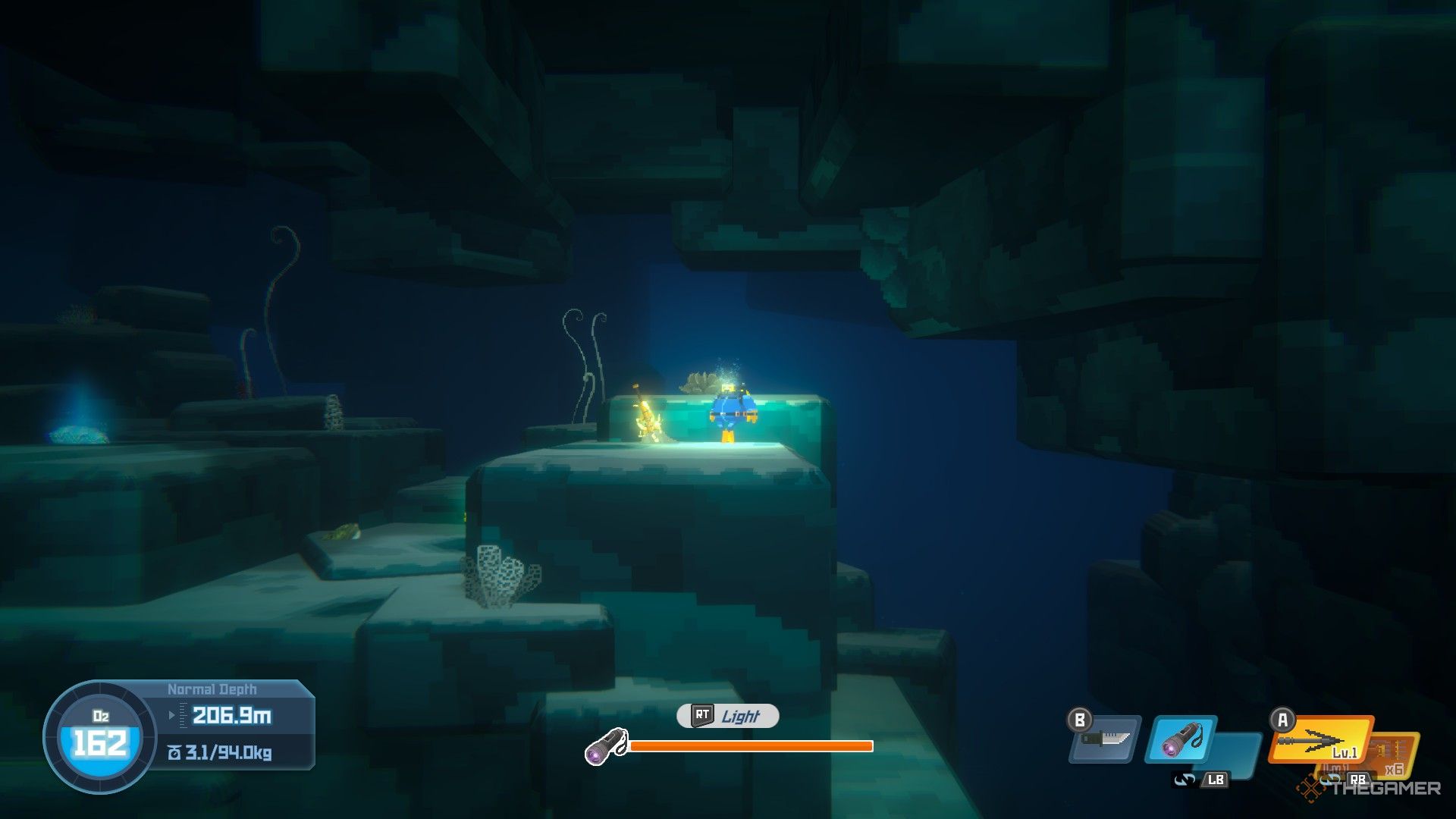 With the hero's bat in Dave divers.
