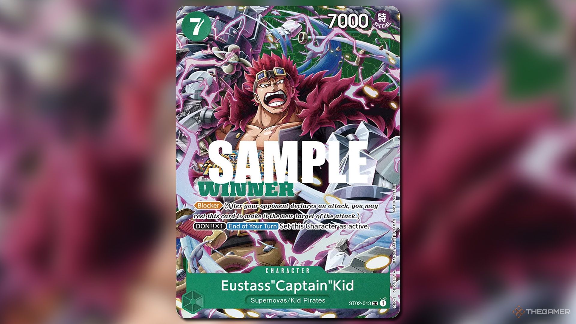 Eustass Captain Kid character card from the Championship 2024 Celebration Pack in One Piece Card Game.