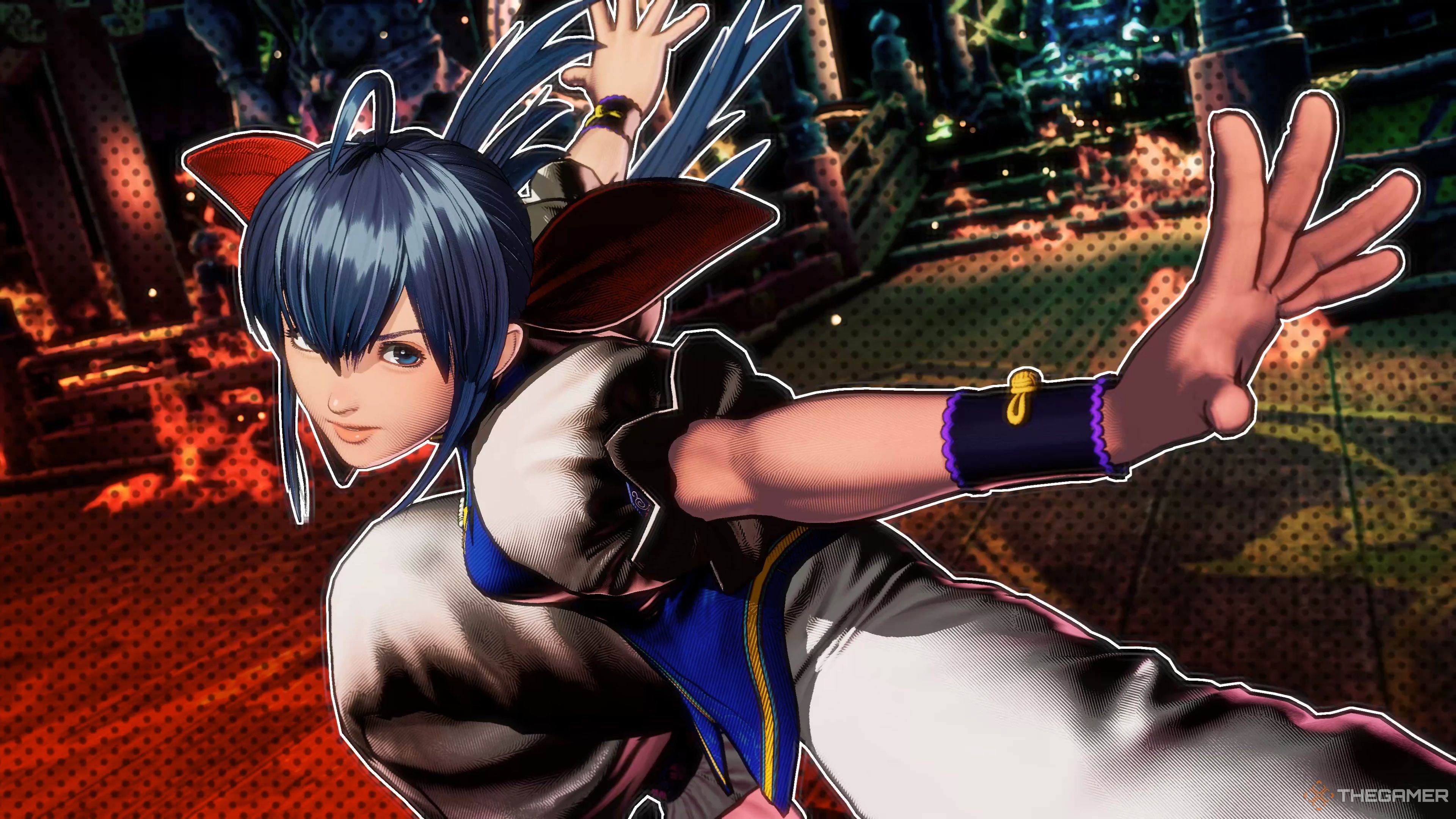 Hotaro Photaba activated his Tenshu Ranki Red Line Gear against Terry Bowgard in deadly attitude: City of wolves.