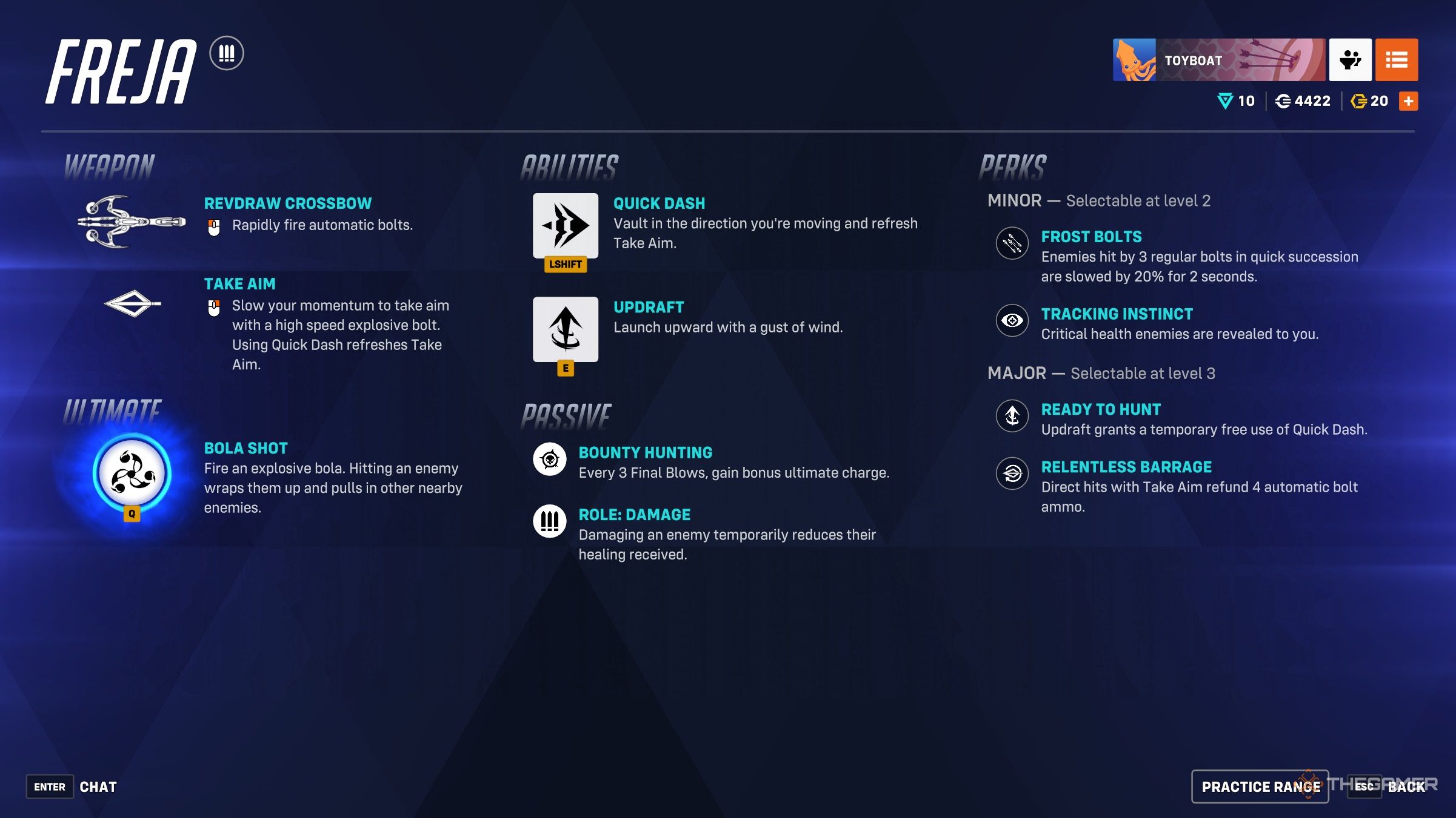Freja&rsquo;s abilities in Overwatch 2.