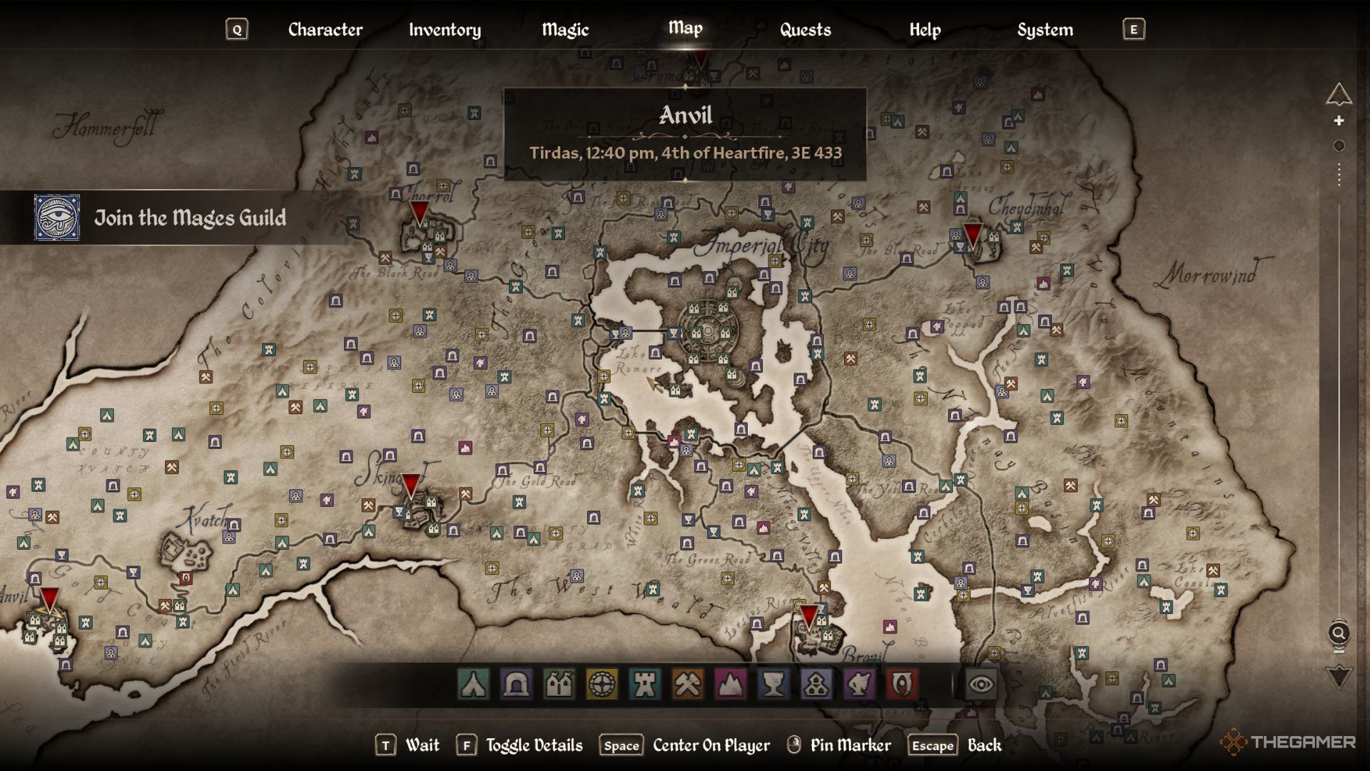 The role of the player shows the Oblionon Remsted Game World's completely open map.