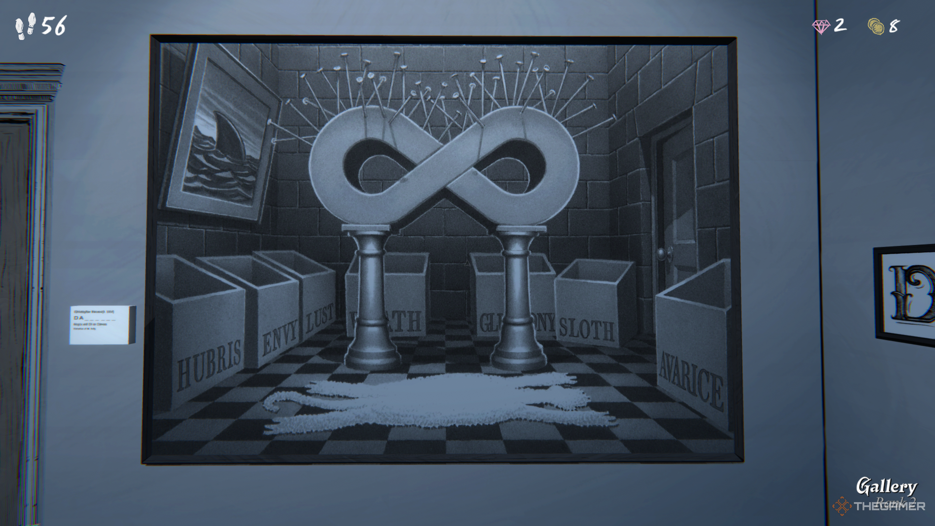 Eight liters of puzzles in a gallery in Blue Prince.
