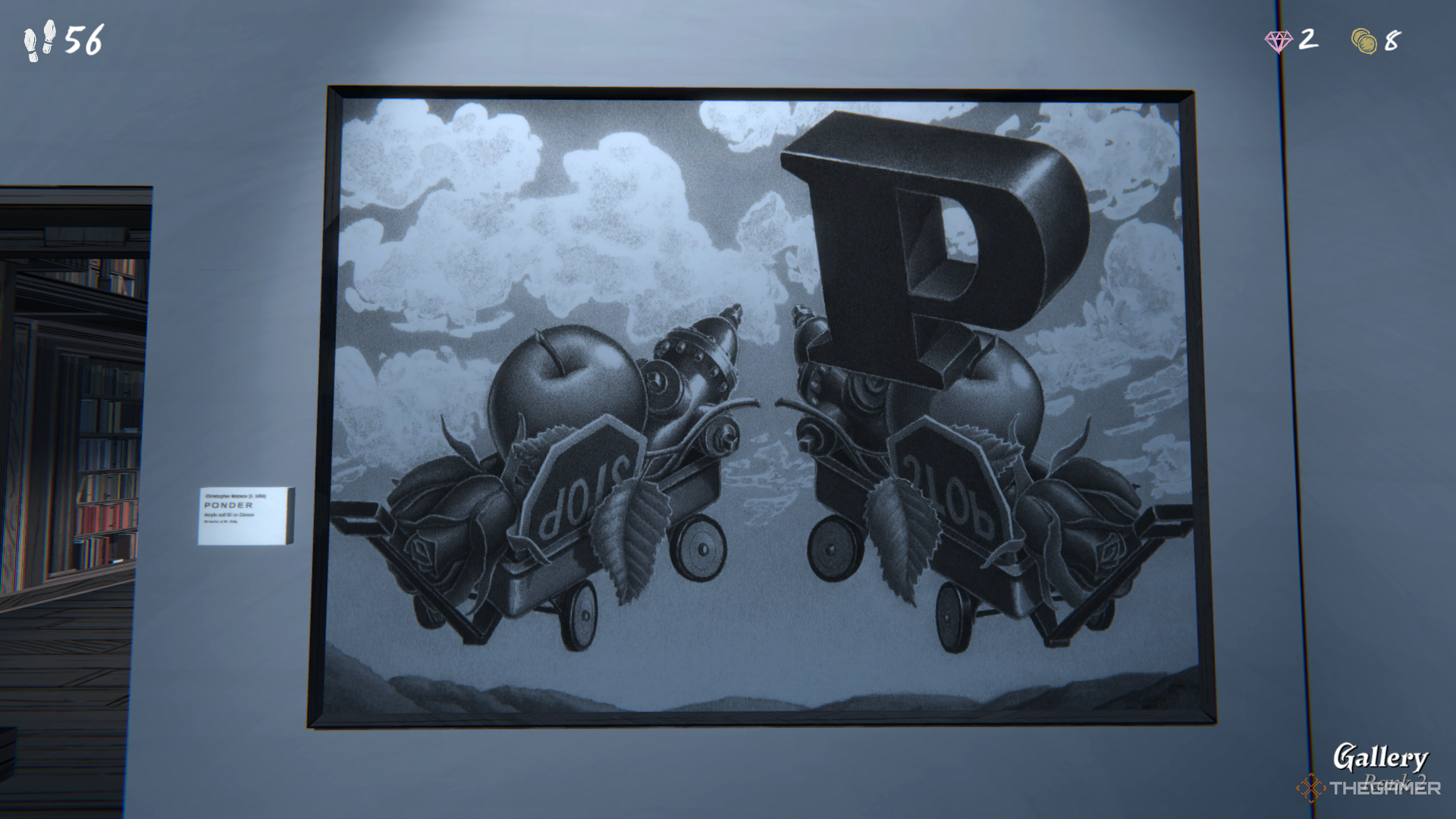 Six letters in the Blue Prince gallery.
